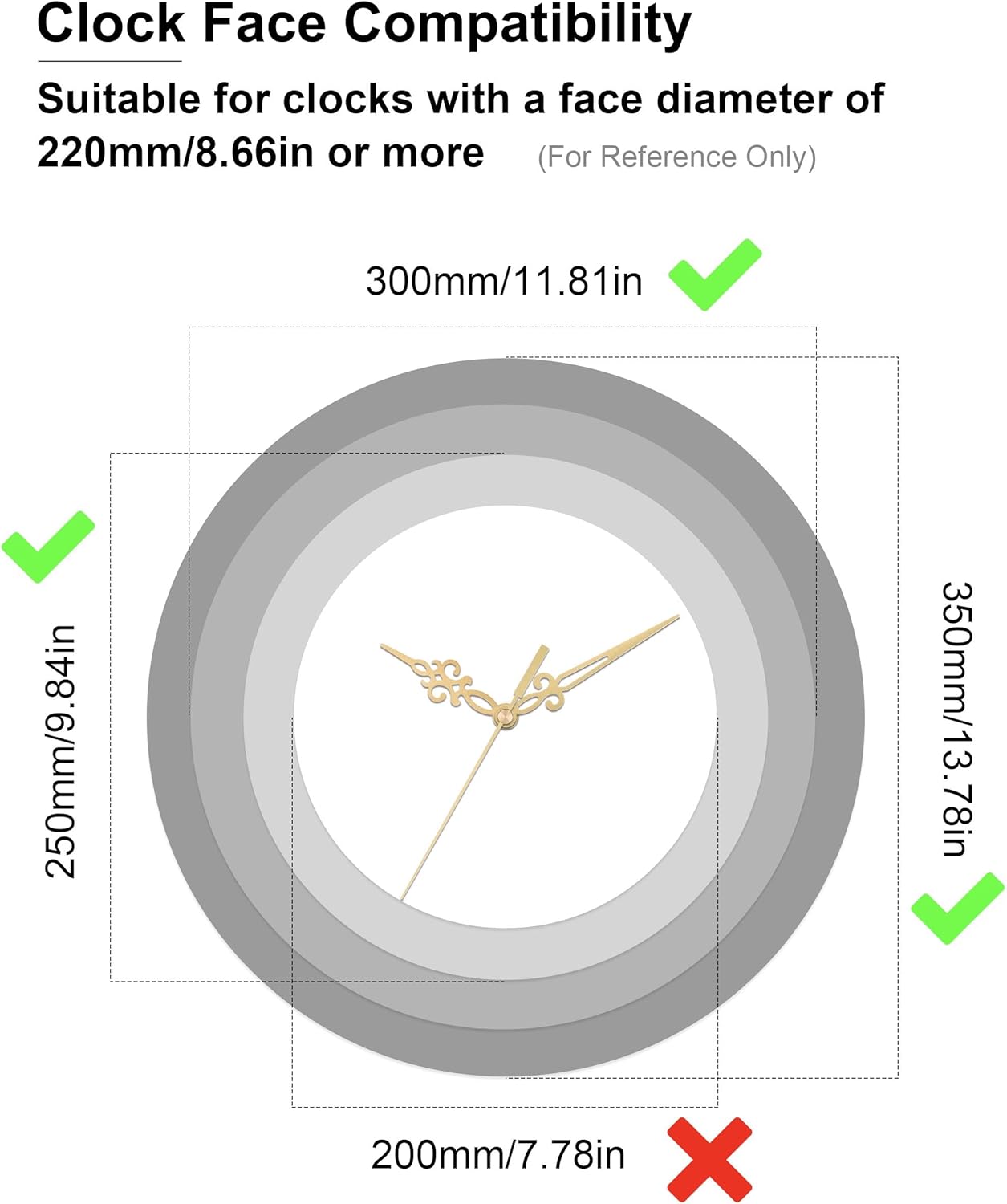 Gold Clock Kit - antique brass precision mechanism 8-pieces