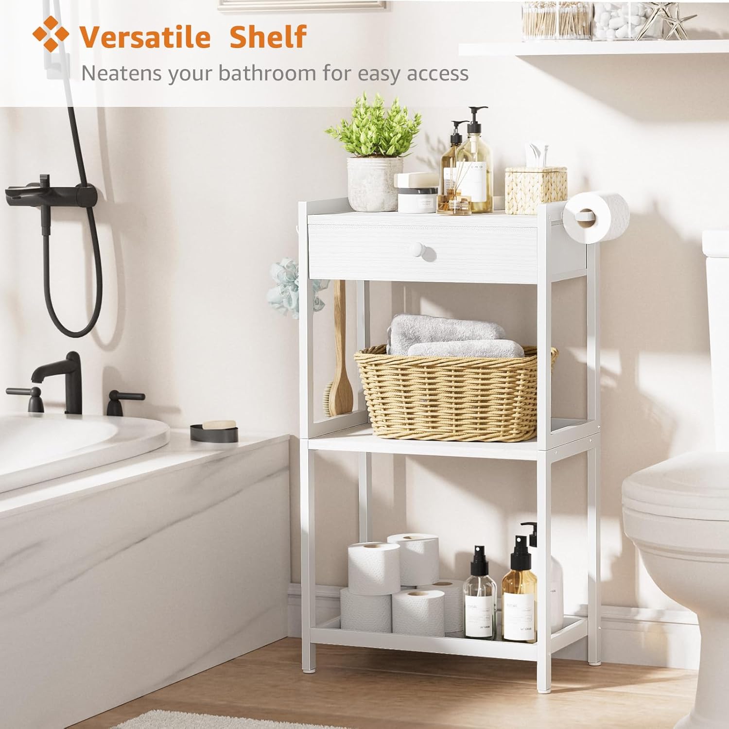 MEUIS Rustic Farmhouse Standing Organizer Durable Ladder Style for Towels Gaskets