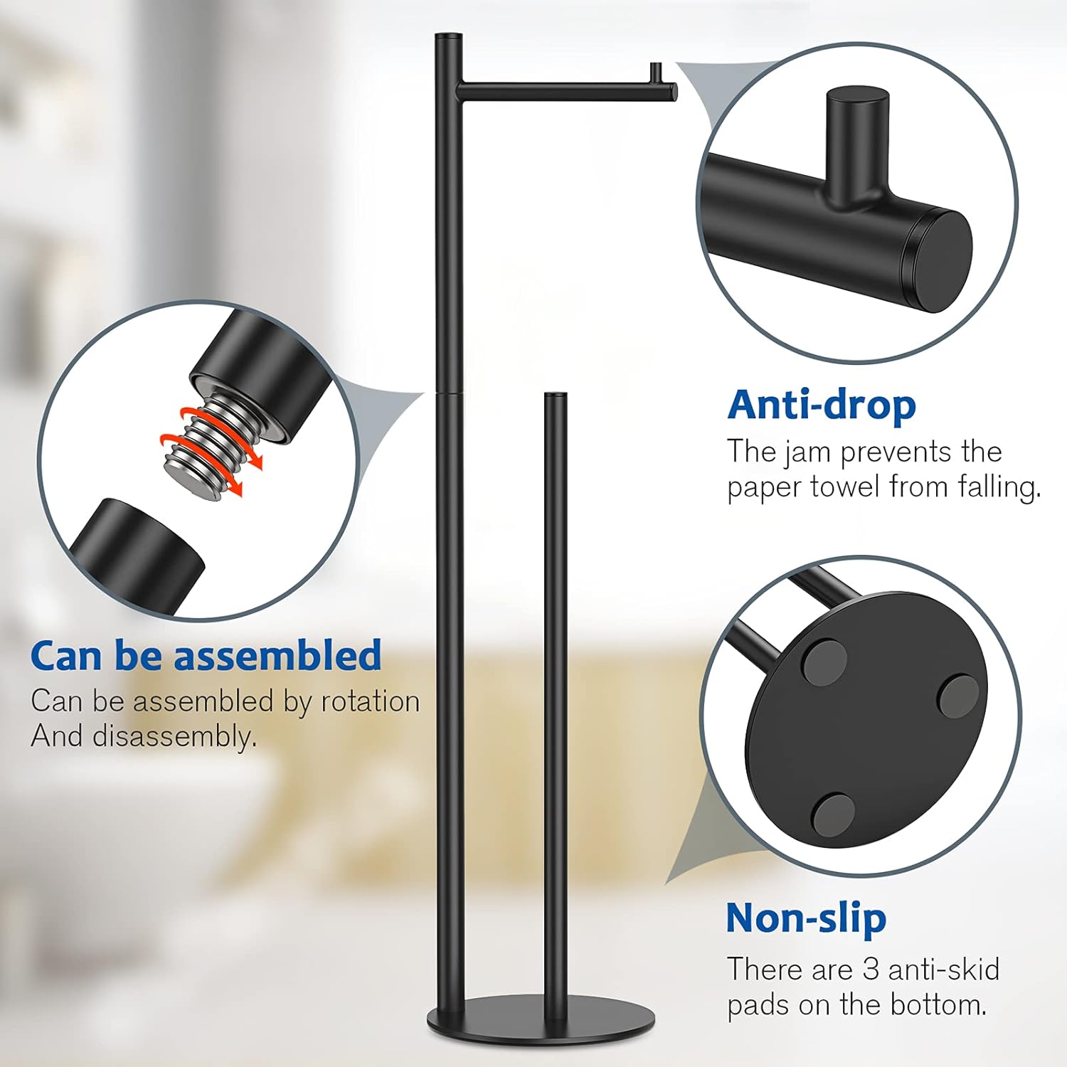 Elegant Adjustable Toilet Paper Holder Stand