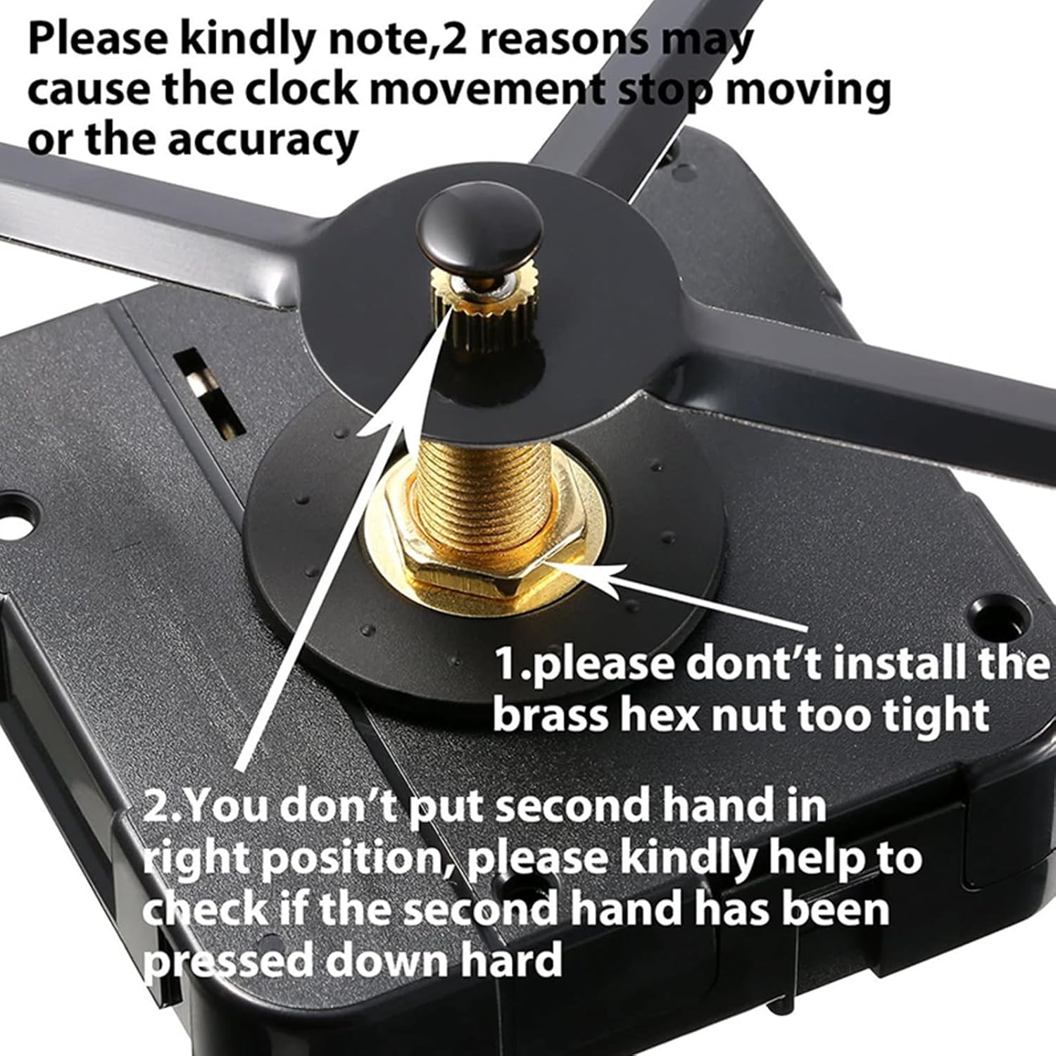 Wall Clock Repair Kit DIY Replacement Parts - Battery Operated Movement Replacement