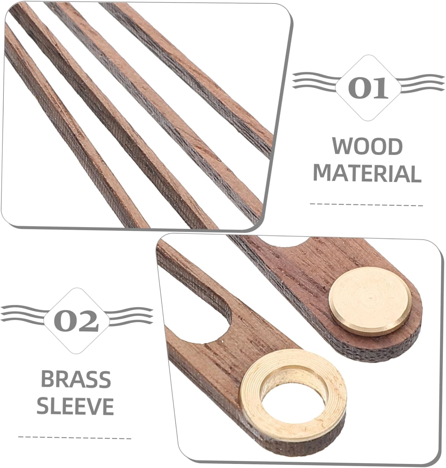 UKCOCO 5 Sets Wooden Clock Hands Replacement Kit