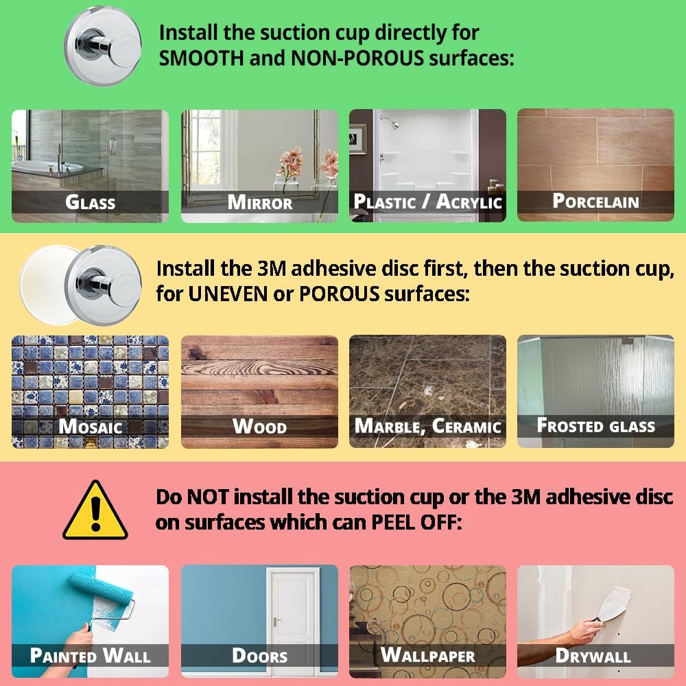 Suction Cup Hooks for Bathroom Use