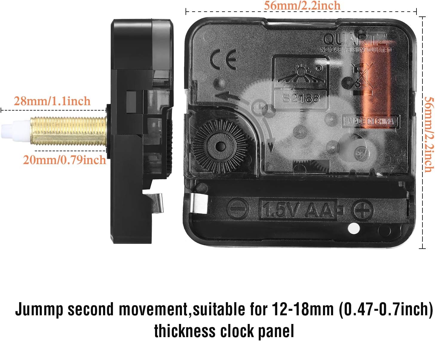 2-Piece Clock Repair Kit for Mechanisms and Hands