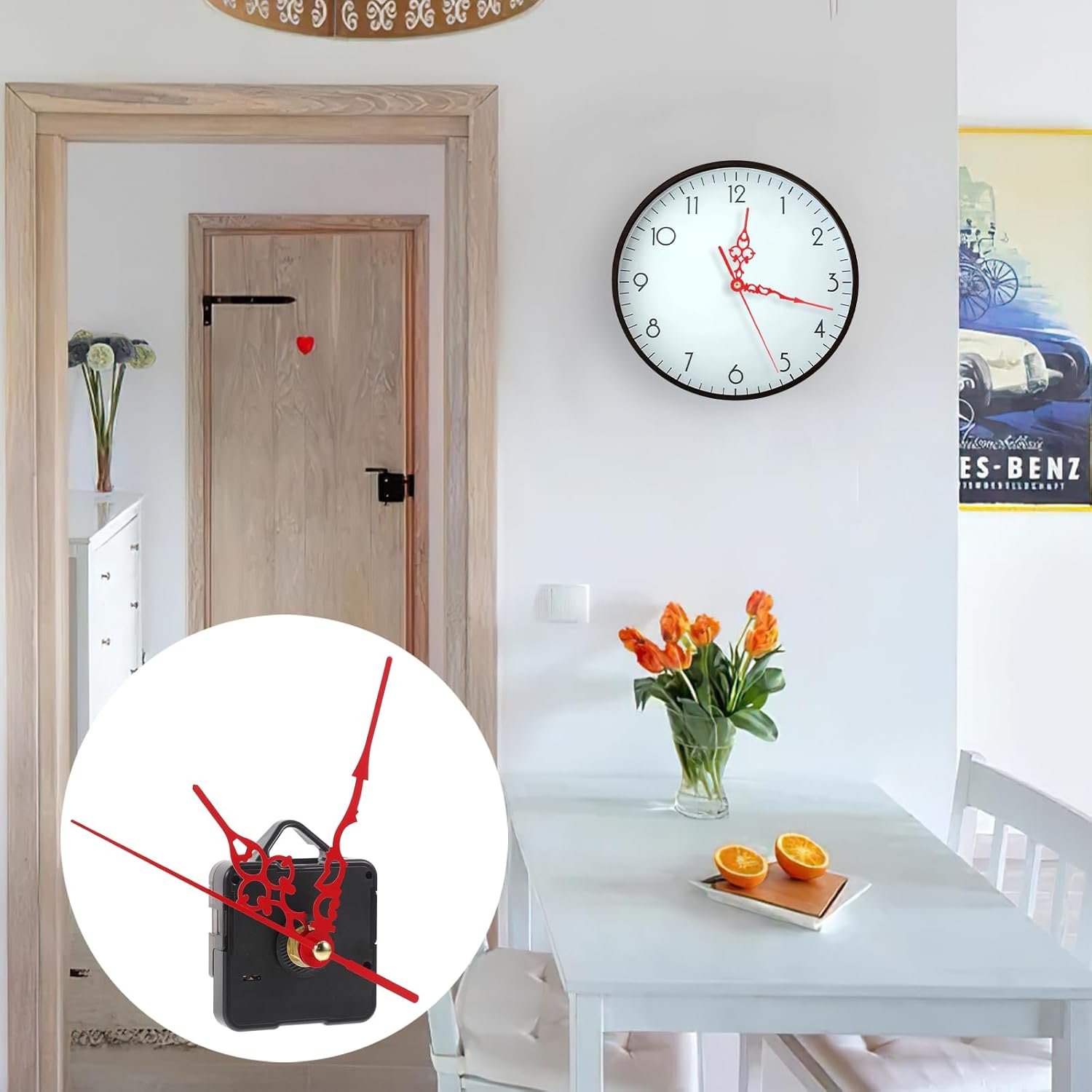 Simple Wall Clock Mechanism Kit for No Battery Quiet Home Use