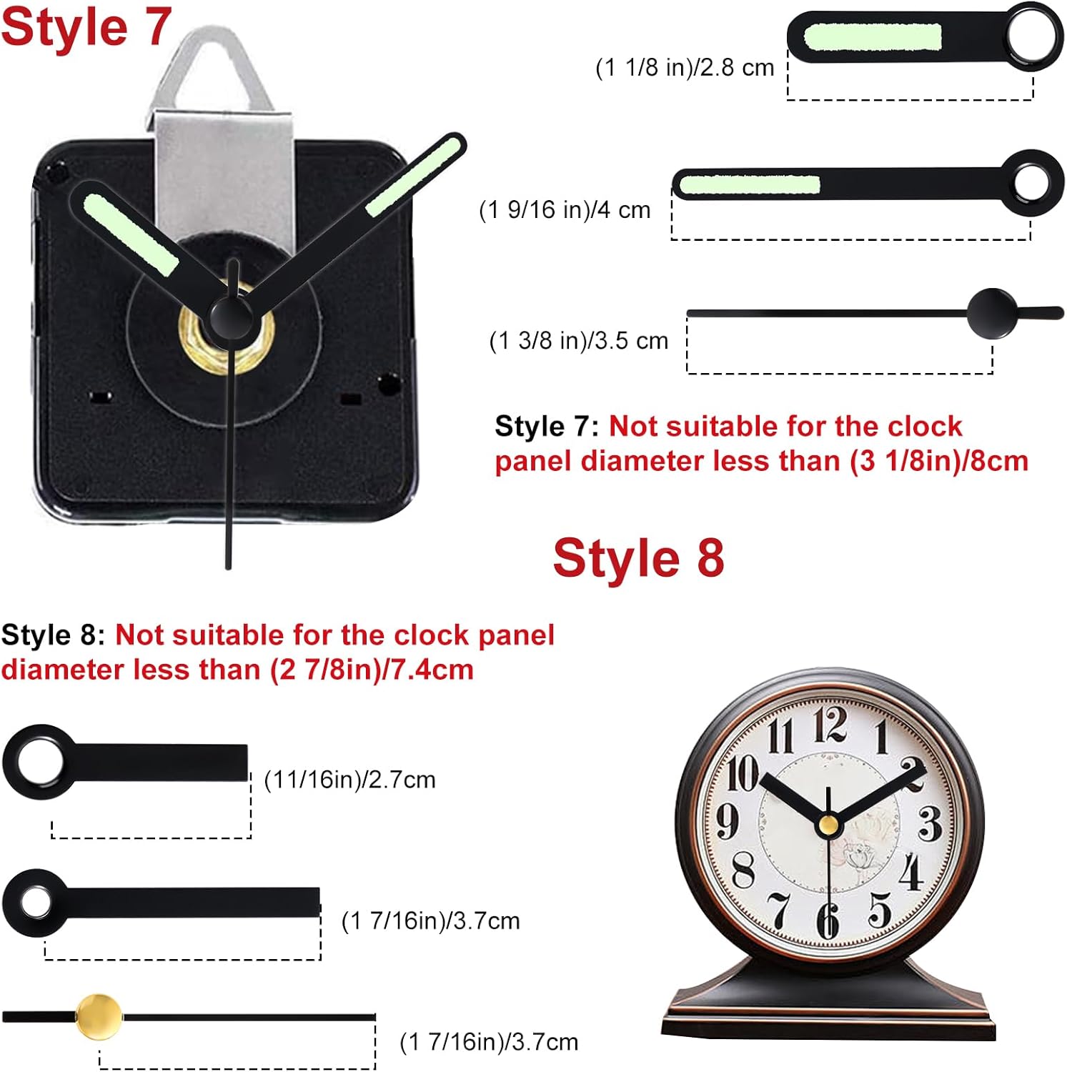 EMOOM 3-Piece Silent Clock Mechanism Kit