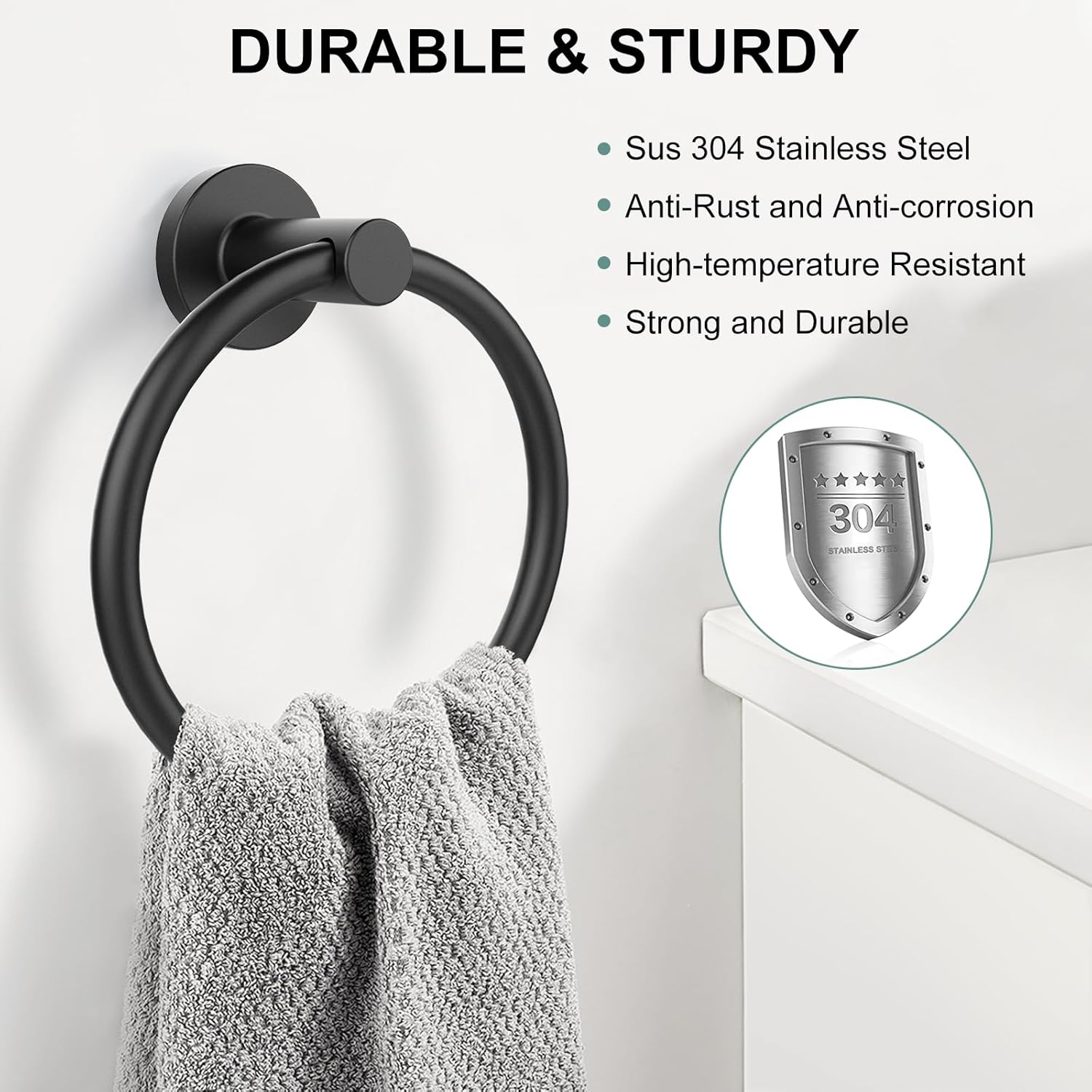 SetSail Matte Black Towel Holder