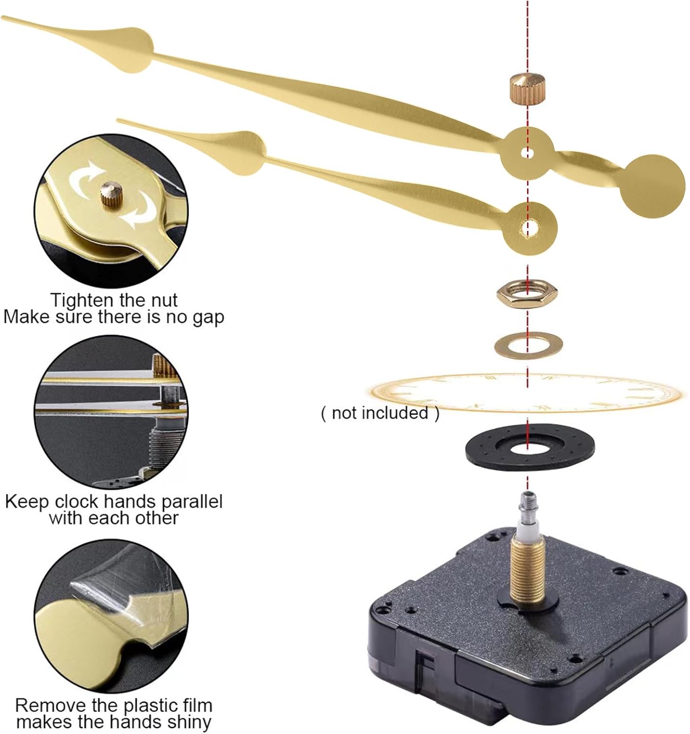 EMOON Clock Movement Mechanism Kit for Custom Repair