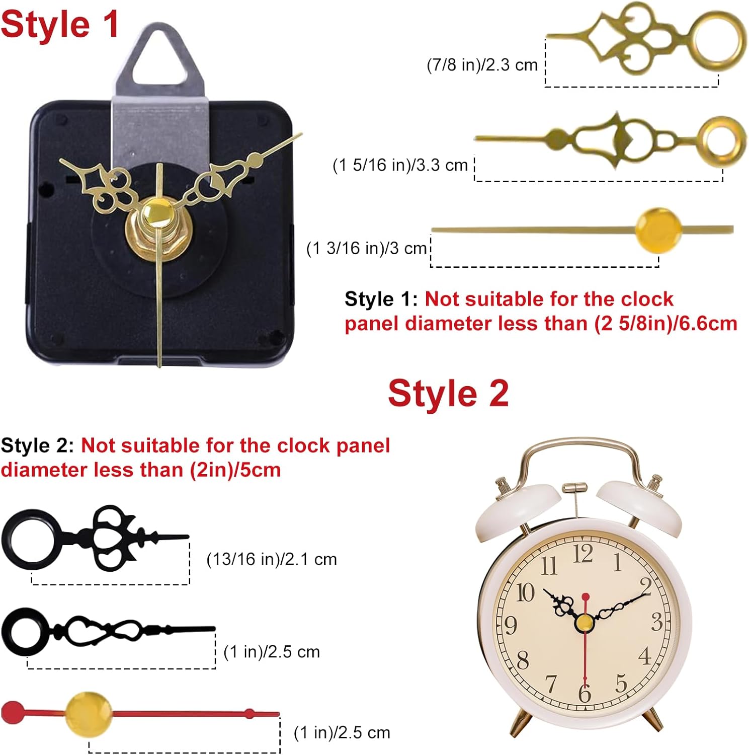 EMOOM 3-Piece Silent Clock Mechanism Kit