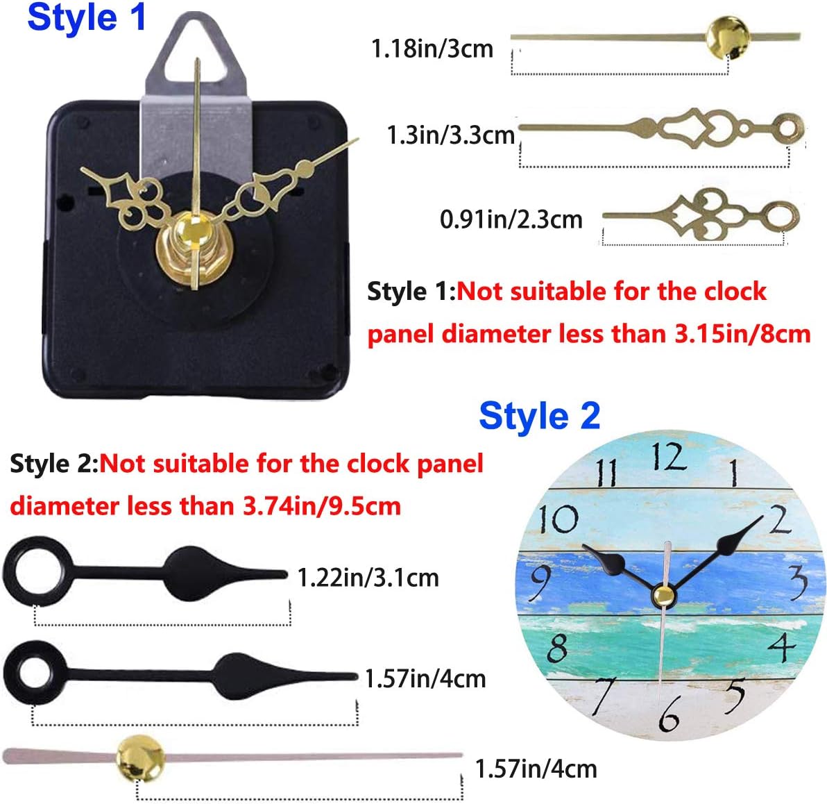 High-Quality Battery-Operated Clock Movement Parts for DIY Repair 2-Pack