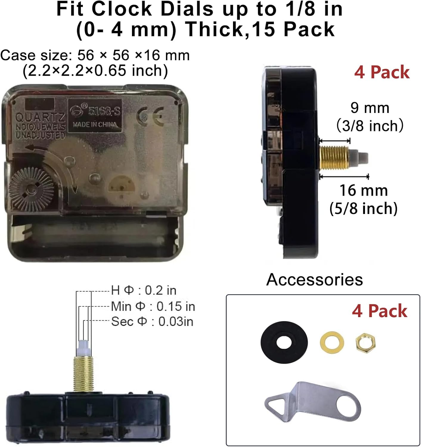 Clock Mechanism Kit with 8 Hand Set
