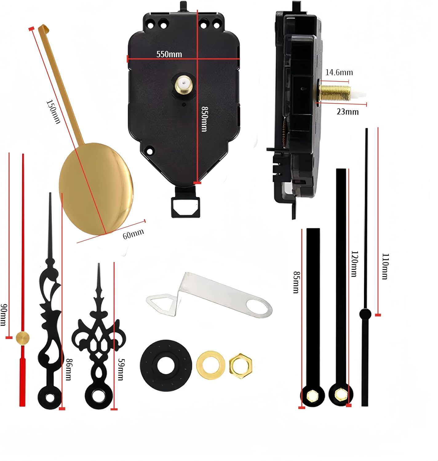 Prettyia Clock Mechanism 2 Set Replacement Kit