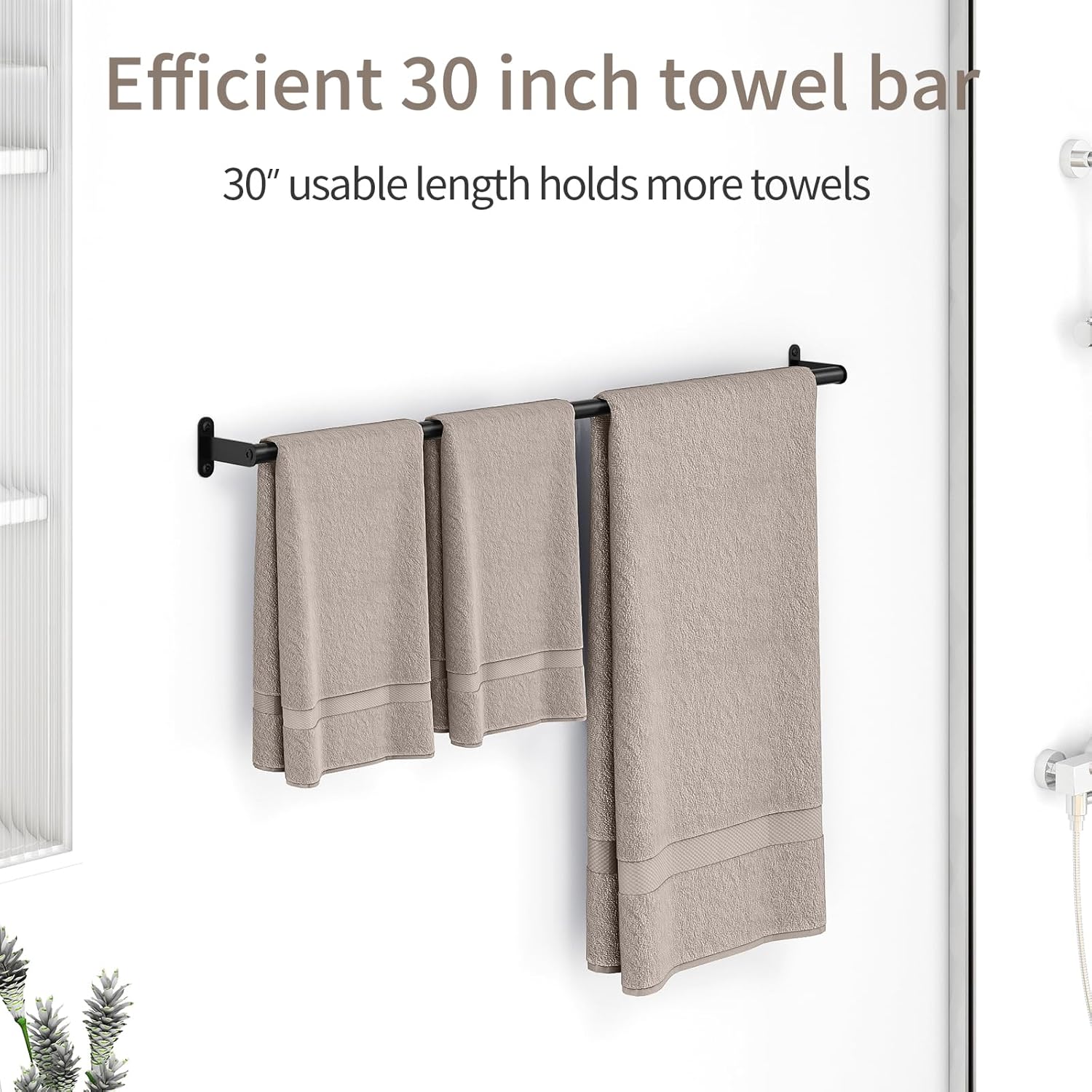 JUYSON 30-Inch Matte Black Towel Bar