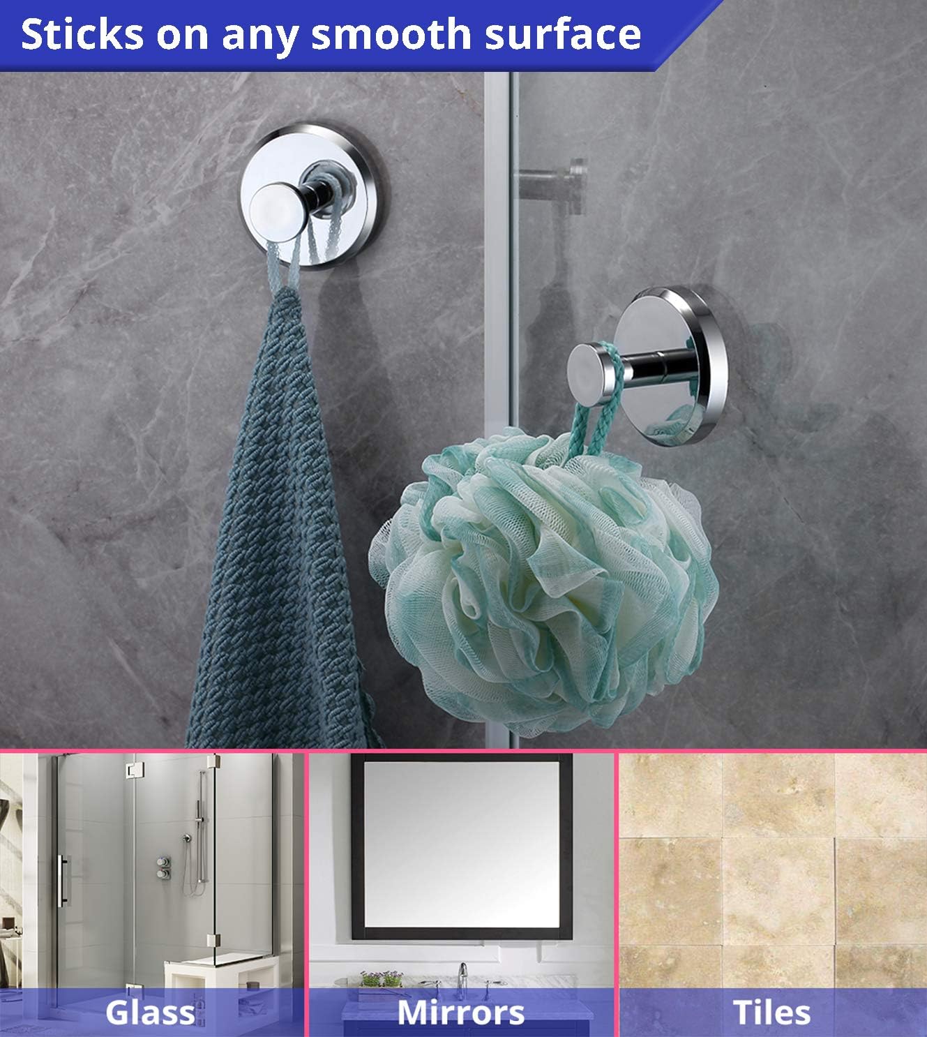 Suction Cup Hooks for Bathroom Use