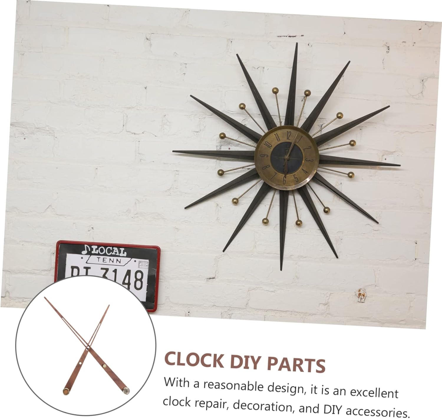 Large Wooden Clock Pointer Black Walnut Decor for DIY