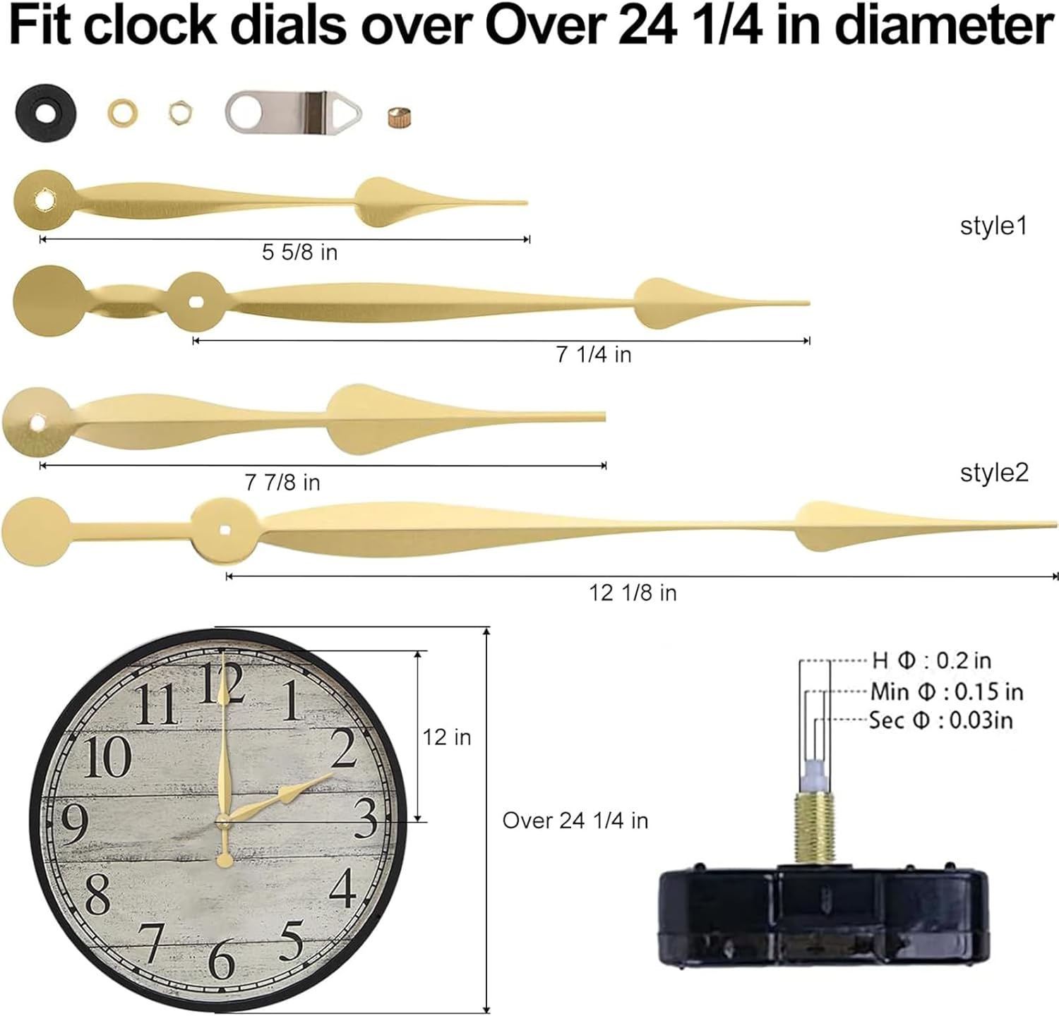 EMOON Clock Movement Mechanism Kit for Custom Repair