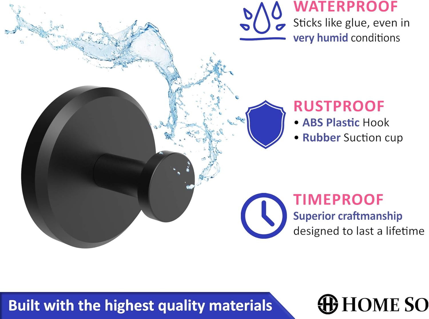 Simple 4-Pack Suction Cup Hooks Perfect for Showers More