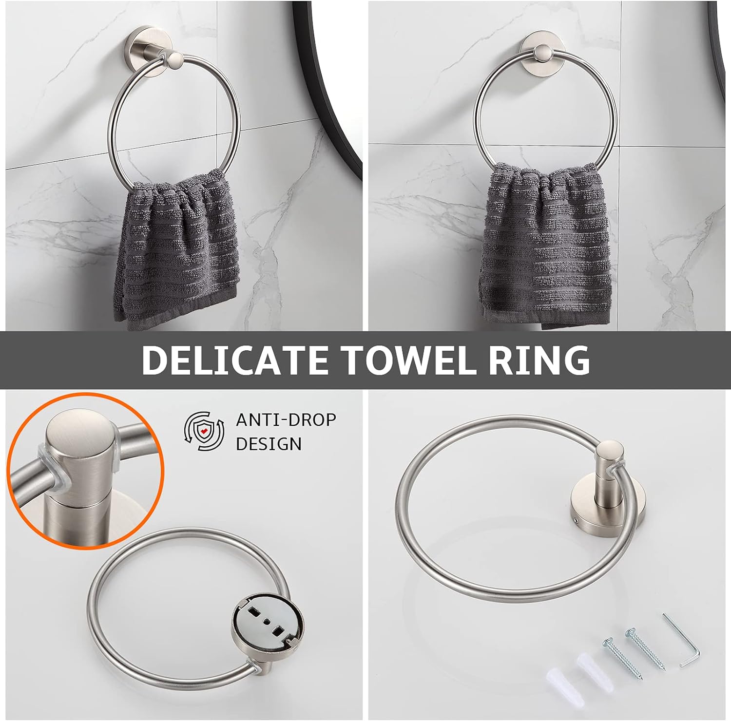 Adjustable Bathroom Towel Holder Set with 24 Bar