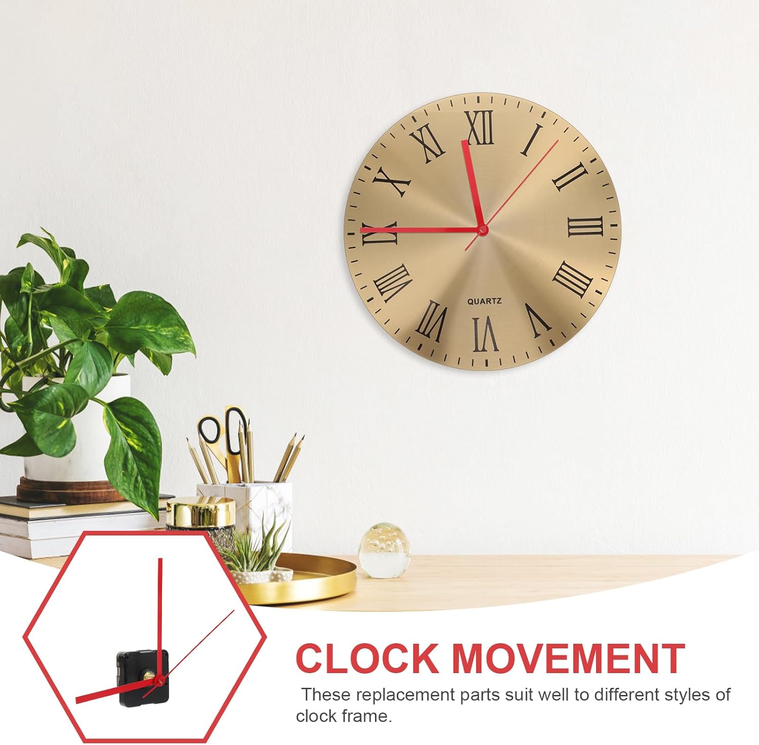 Veemoon Replacement Clock Mechanism Kit for Wall Clocks