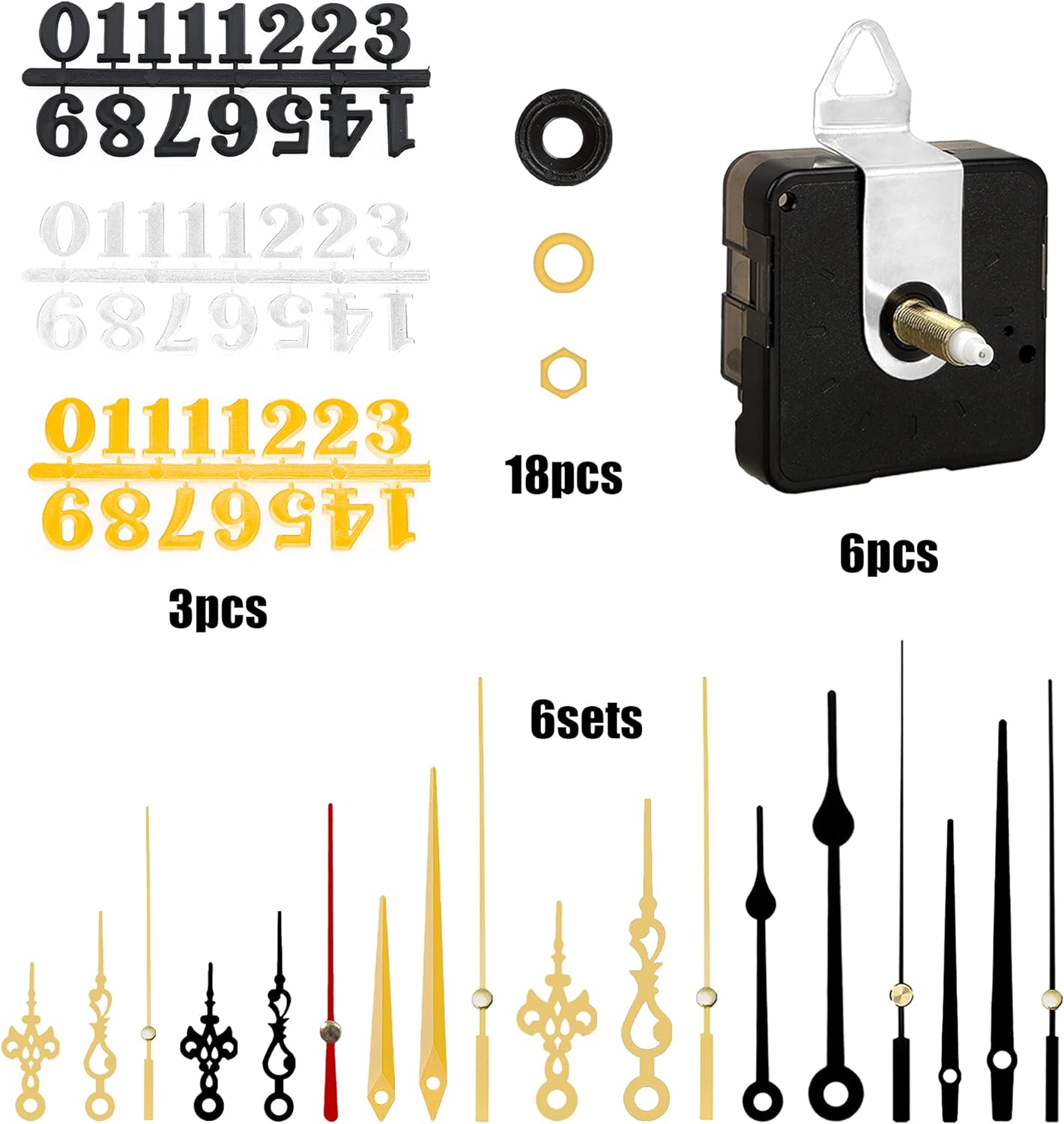 Precision quartz wall clock mechanism kit for DIY repairs