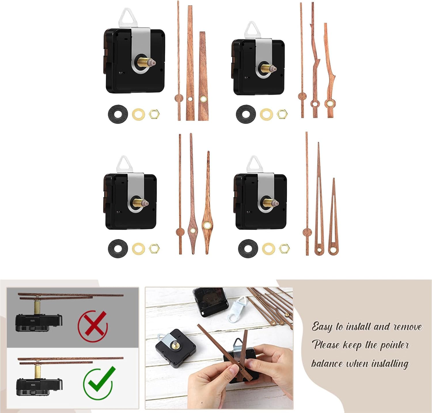 Easy_install Wood Wall Clock Movement Repair Kit