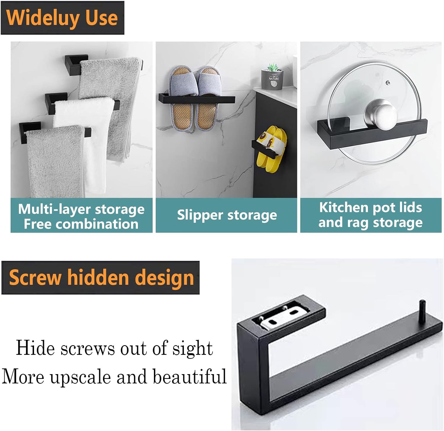 Double-Piece Stainless Steel Hand Towel Holder Modern Design
