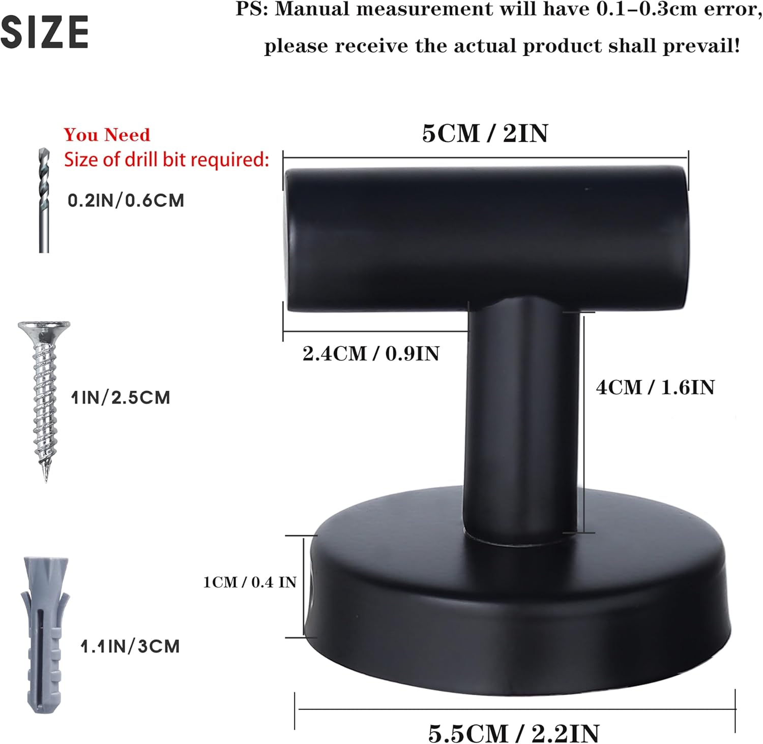 Towel Hook Set Matte Black