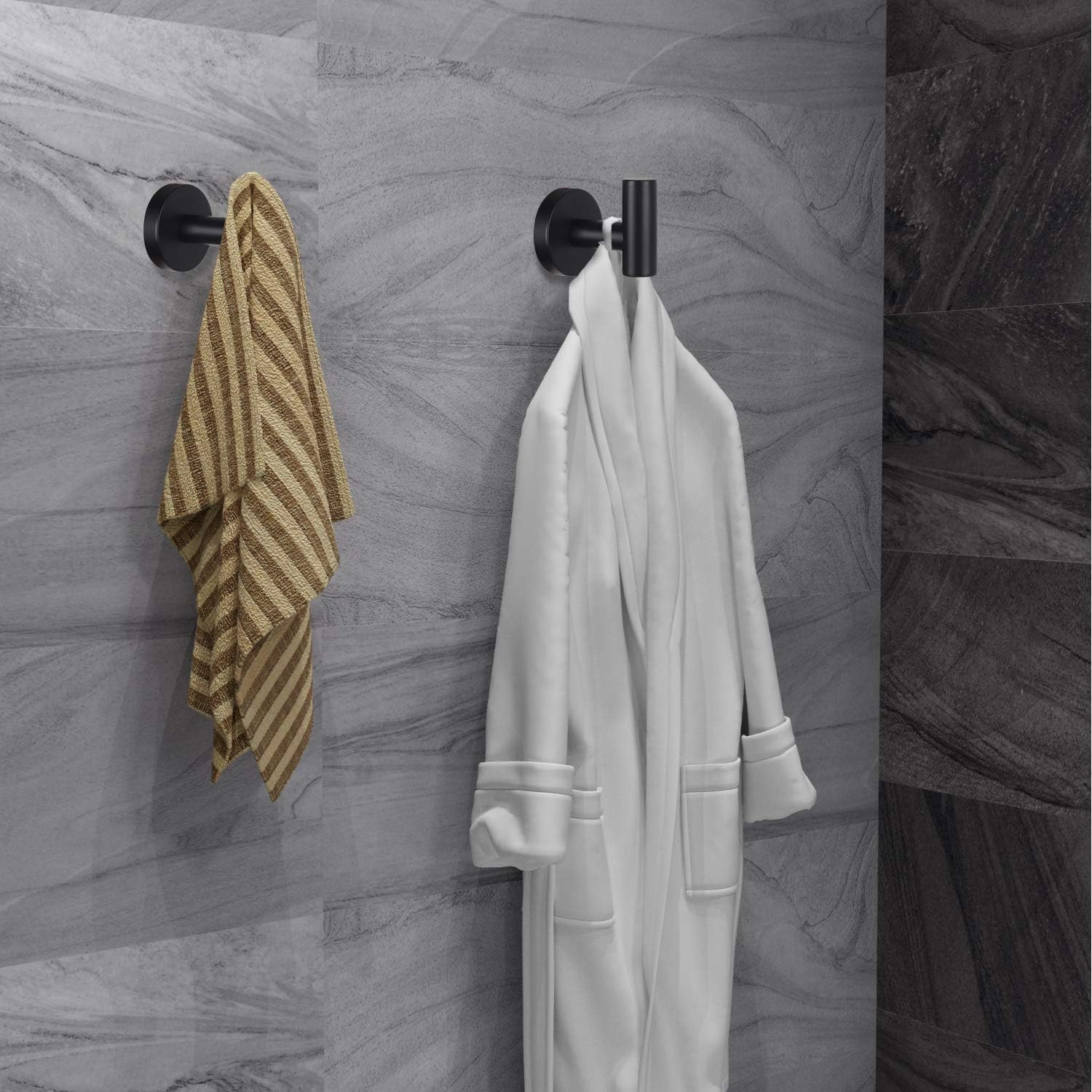 Towel Hook Set Matte Black