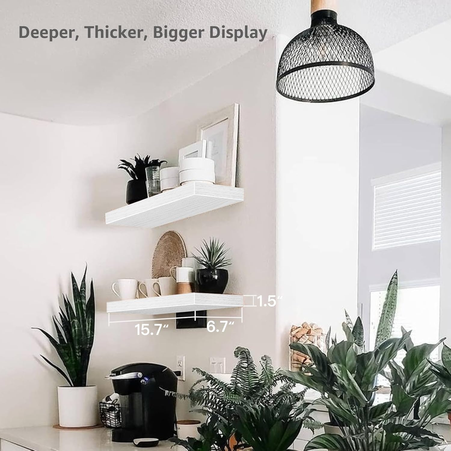 Space-Saving Floating Shelves for Washrooms