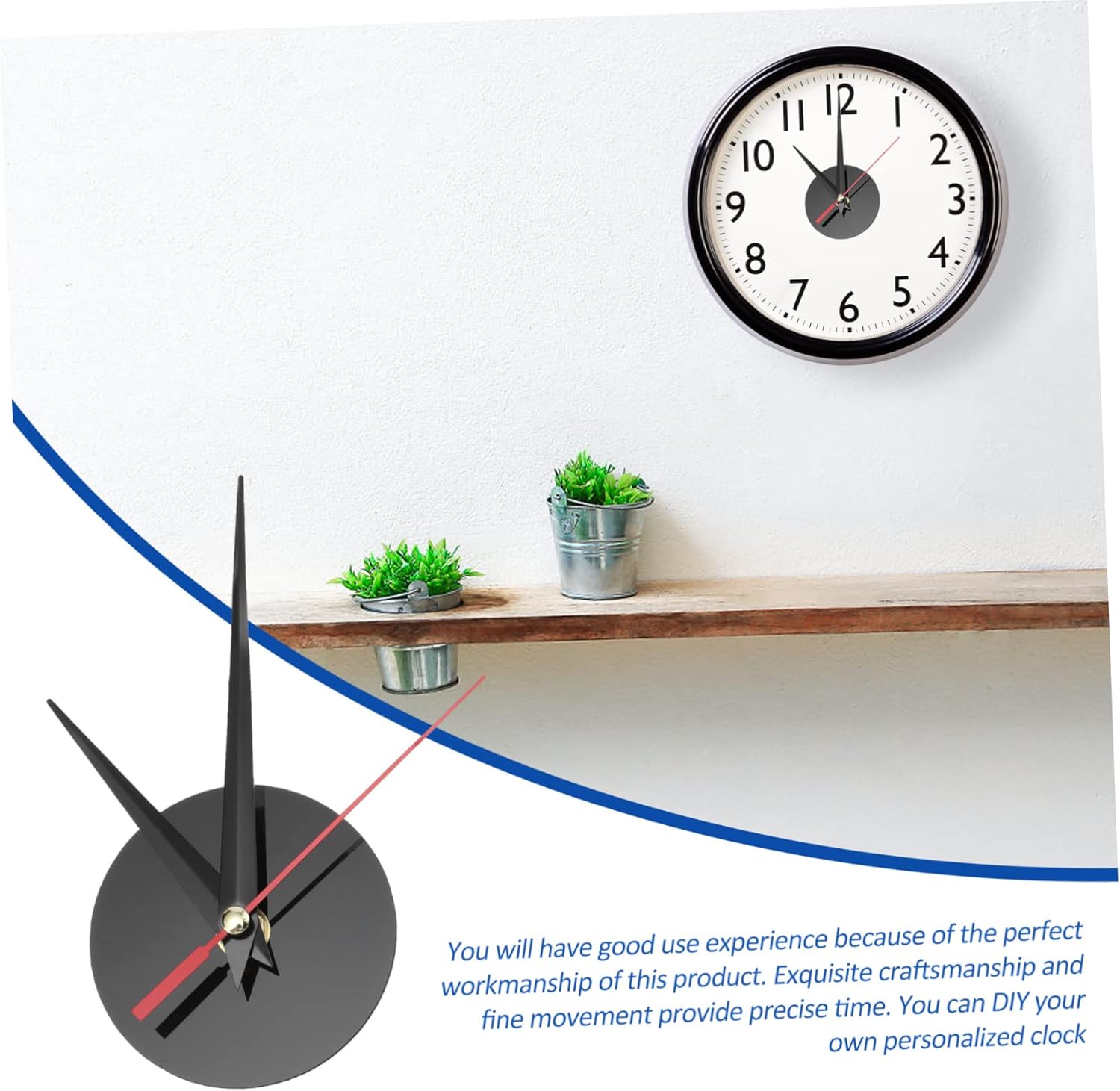 BUTIFULSIC Acrylic Aluminum Alloy Torque Clock Mechanism Set for Wall Clocks