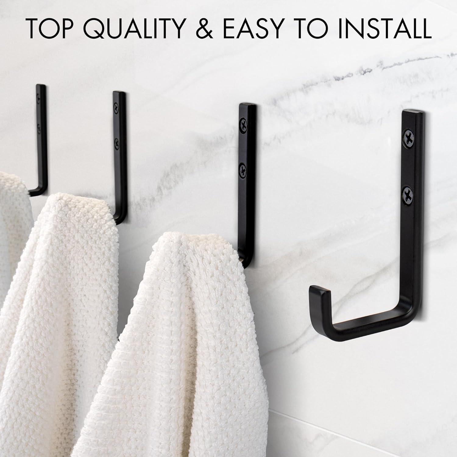 Stylish Matte Black Bathroom Towel Hangers