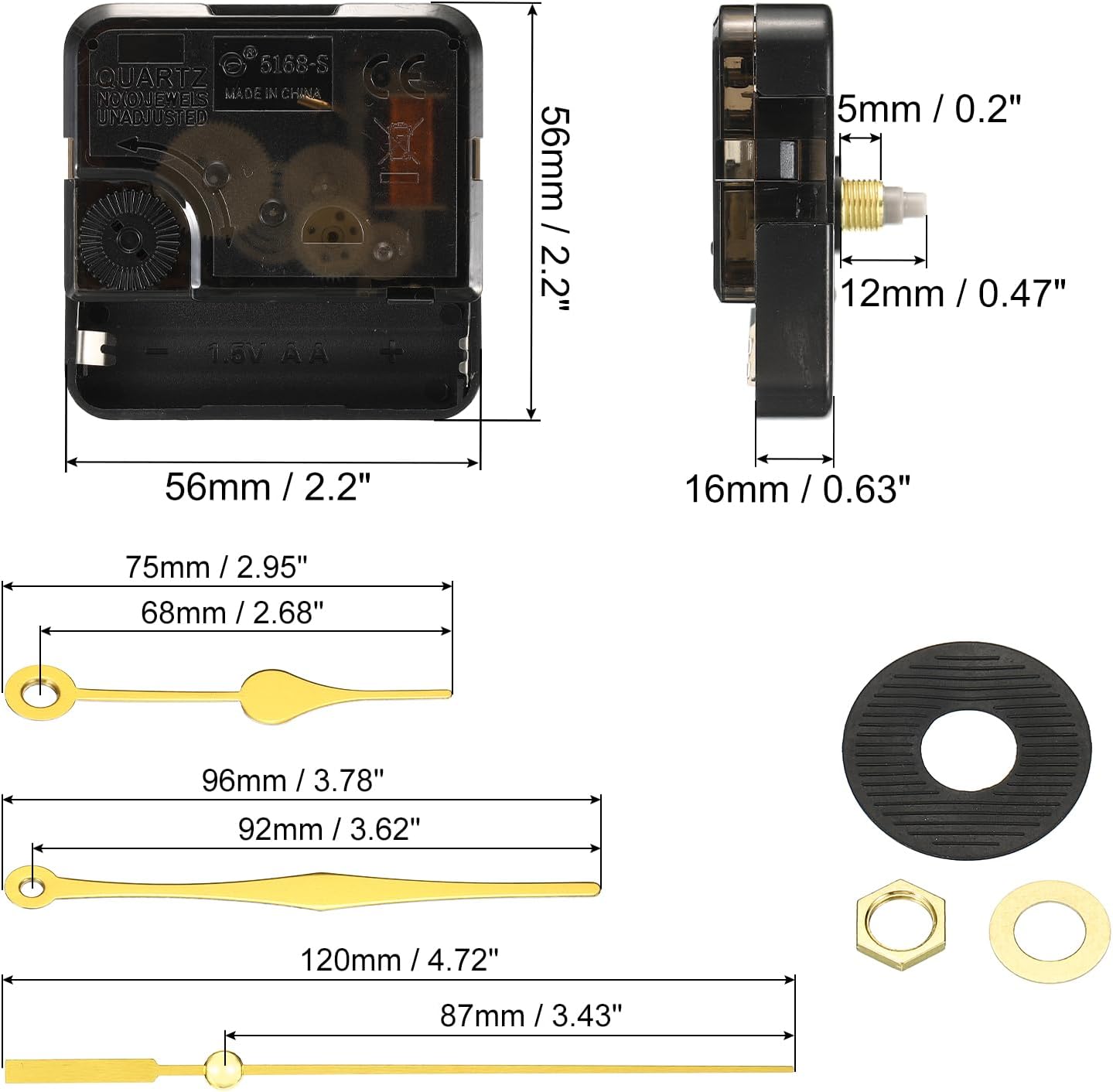 Battery Operated Quiet Mute Clock Movement from PATIKIL