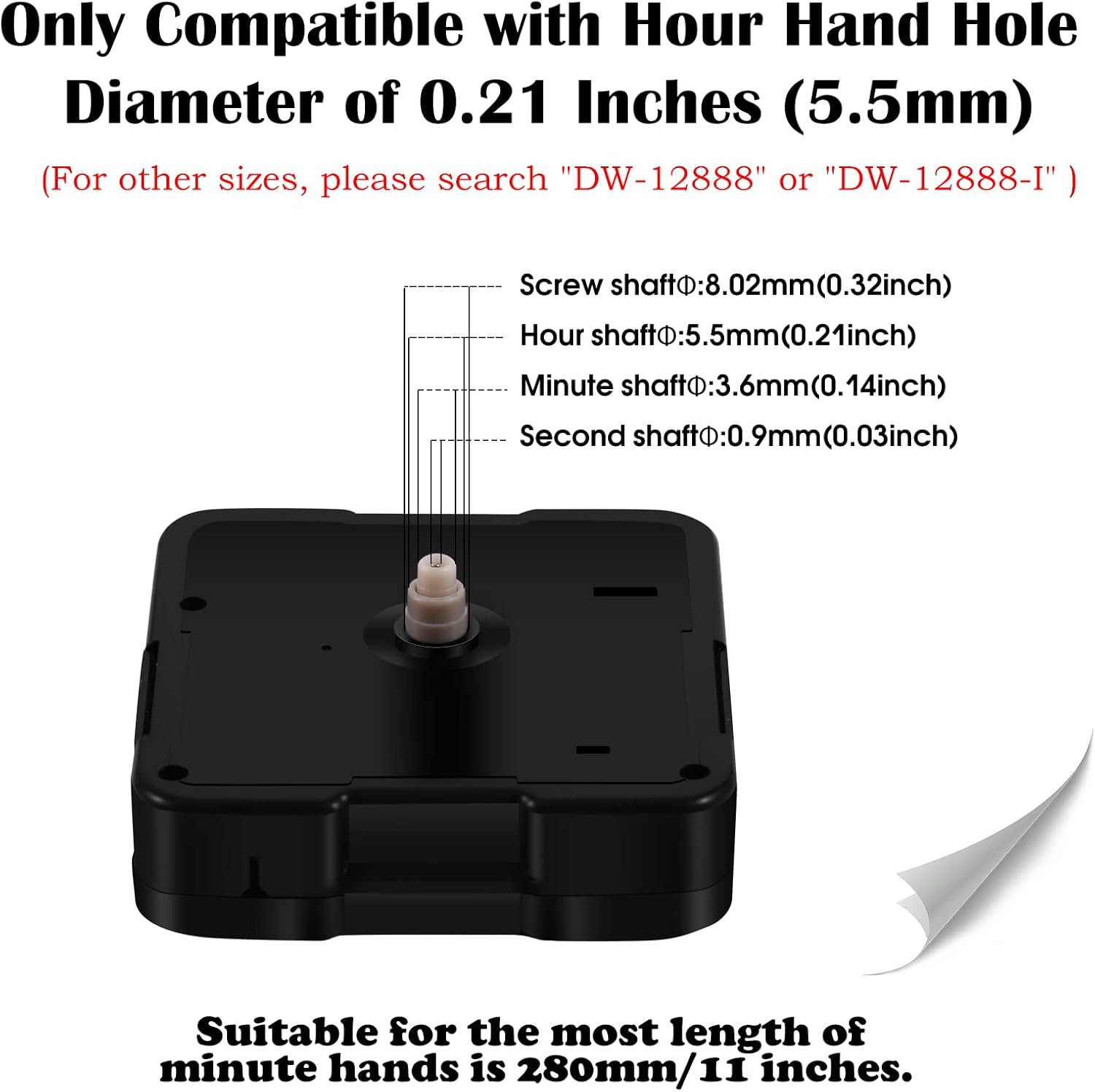 DEEWISH Battery-Operated Quartz Clock Movement Replacement No Hands