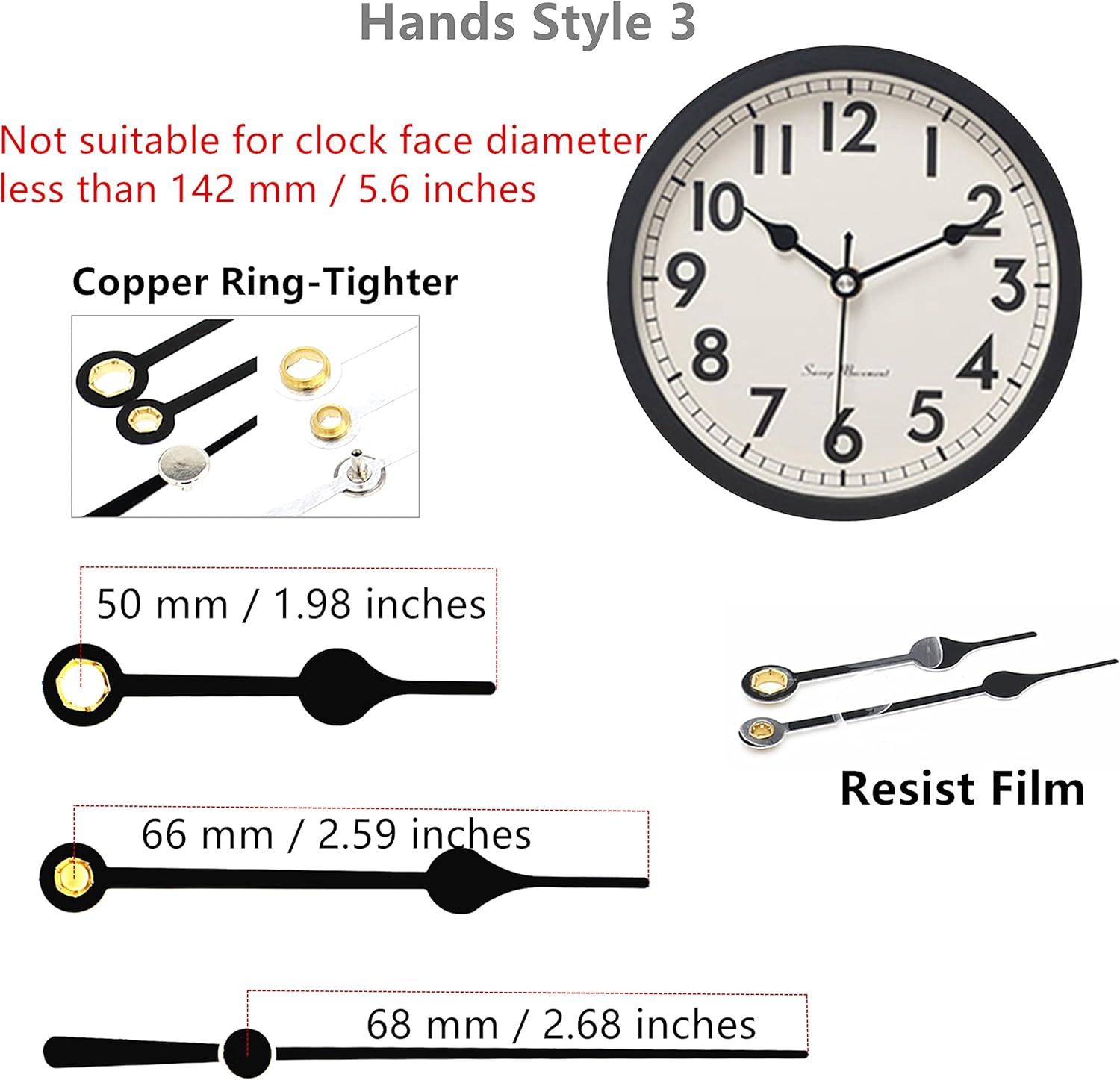 Versatile Pendulum Clock Movement with 3 Replacement Hands