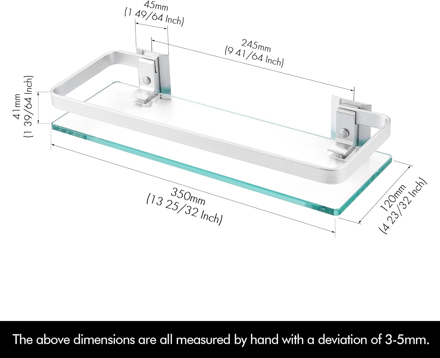 Sturdy 8mm Tempered Glass Shelves for Bathroom Storage