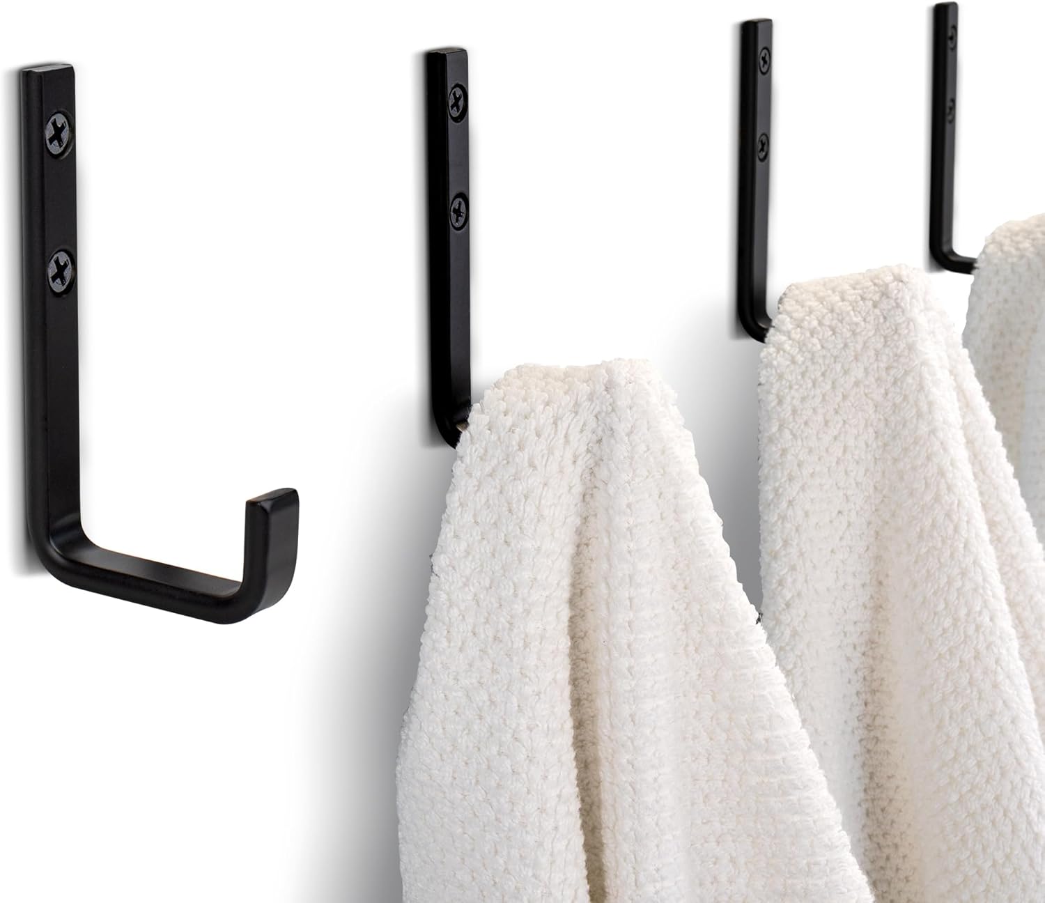 Stylish Matte Black Bathroom Towel Hangers