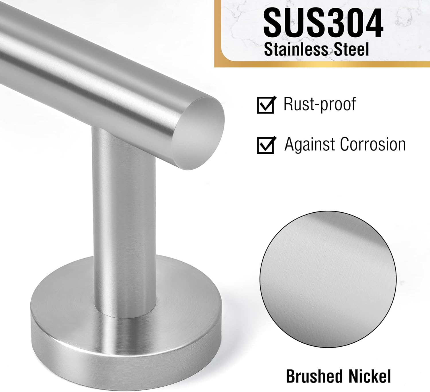 HITSLAM 257-Inch Brushed Nickel Towel Bar