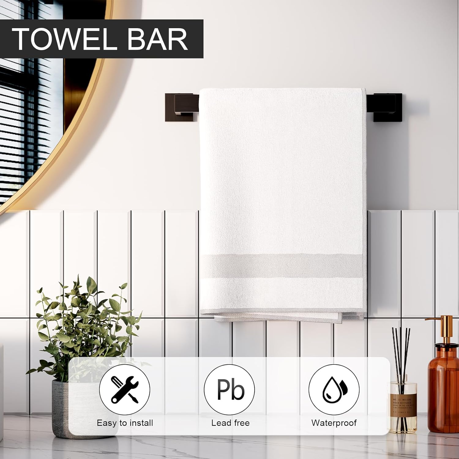 Matte Black 5-Piece Bathroom Accessories Set Durable SUS304 Steel
