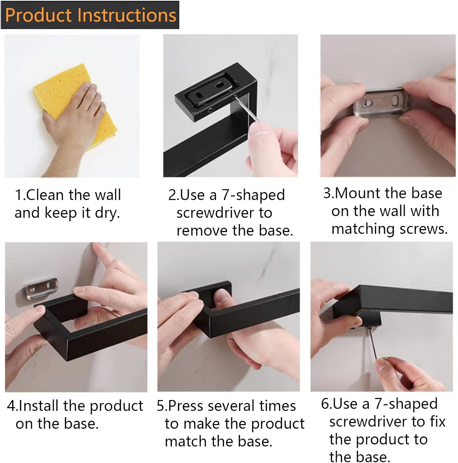 Double-Piece Stainless Steel Hand Towel Holder Modern Design