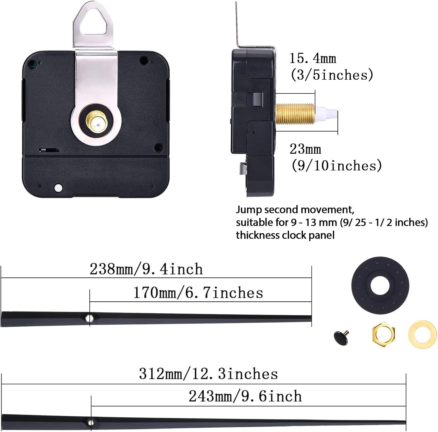 Professional Clock Movement - High Torque Durable Easy to Use