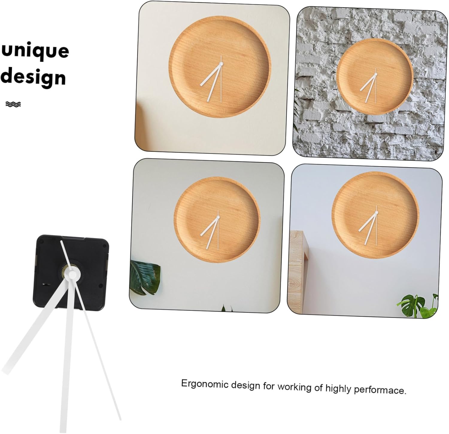 Silent Clock Movement Kits Replacement White Straight Hand