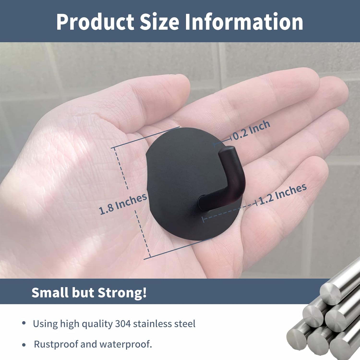 RiseAge 4-Piece Stainless Steel Adhesive Shower Hooks