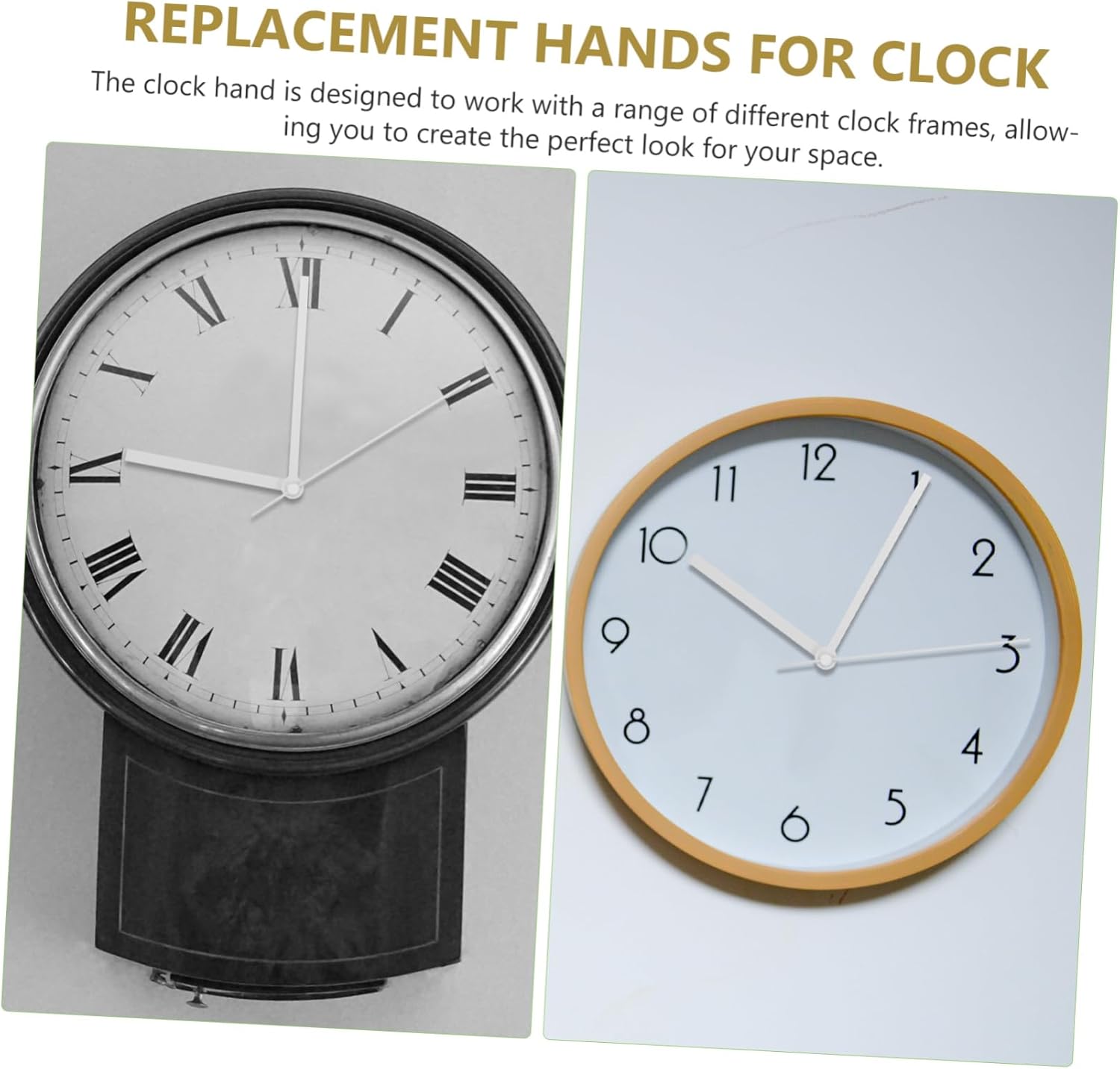 Aluminum Space-Saving Wall Clock Hands Kit for DIY and Clock Repair