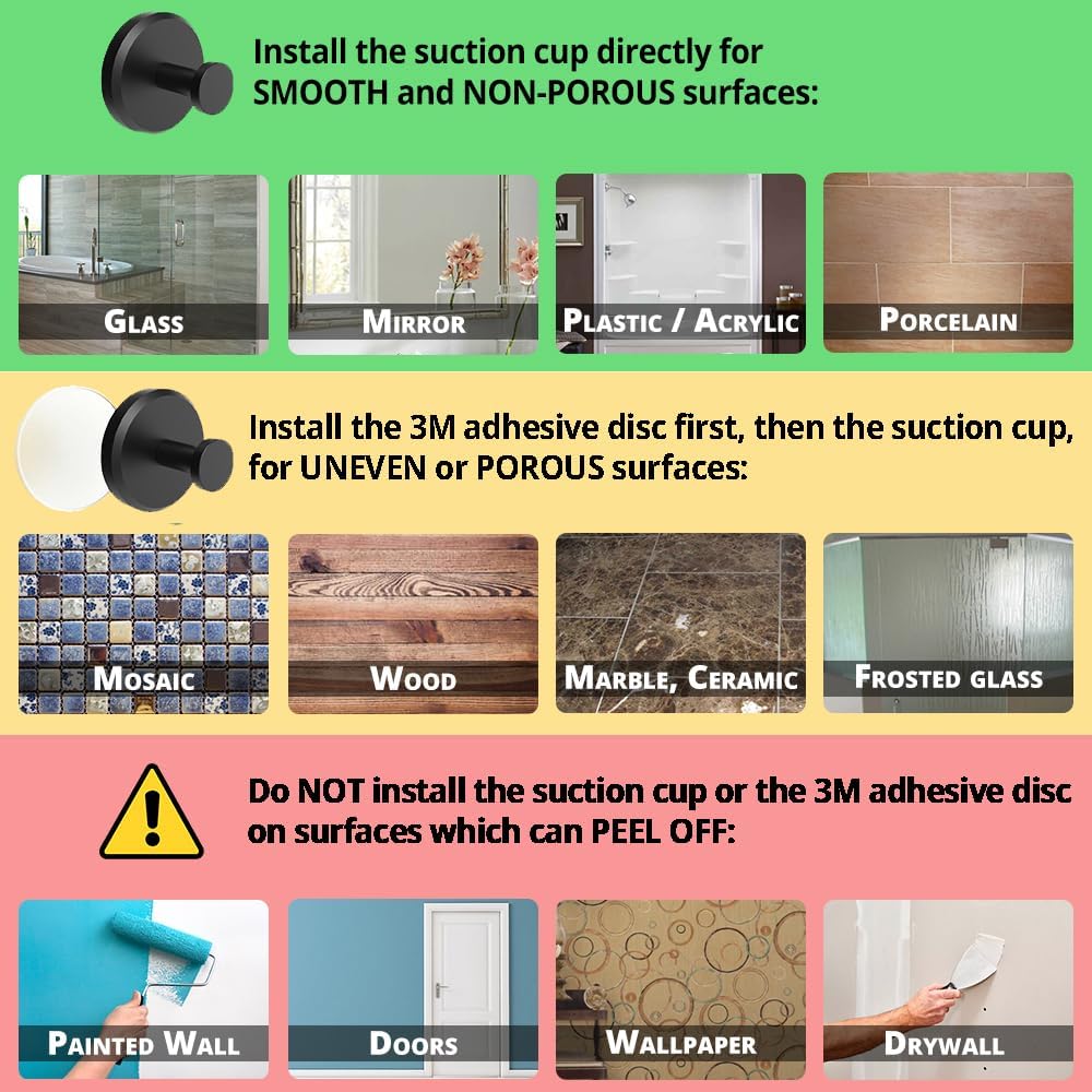 Simple 4-Pack Suction Cup Hooks Perfect for Showers More