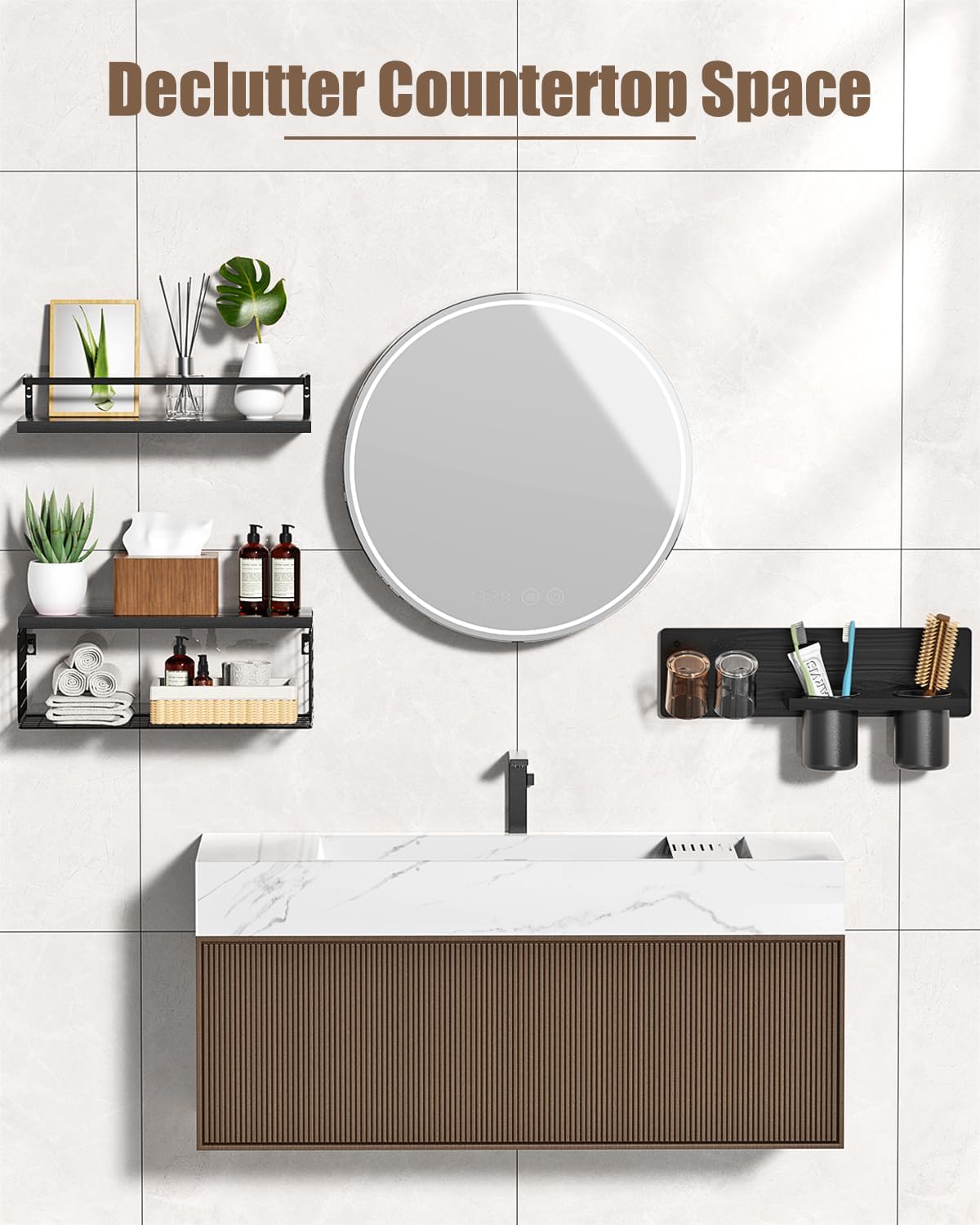 Versatile Floating Storage Shelf for Bathroom Bedroom Kitchen and Living Room