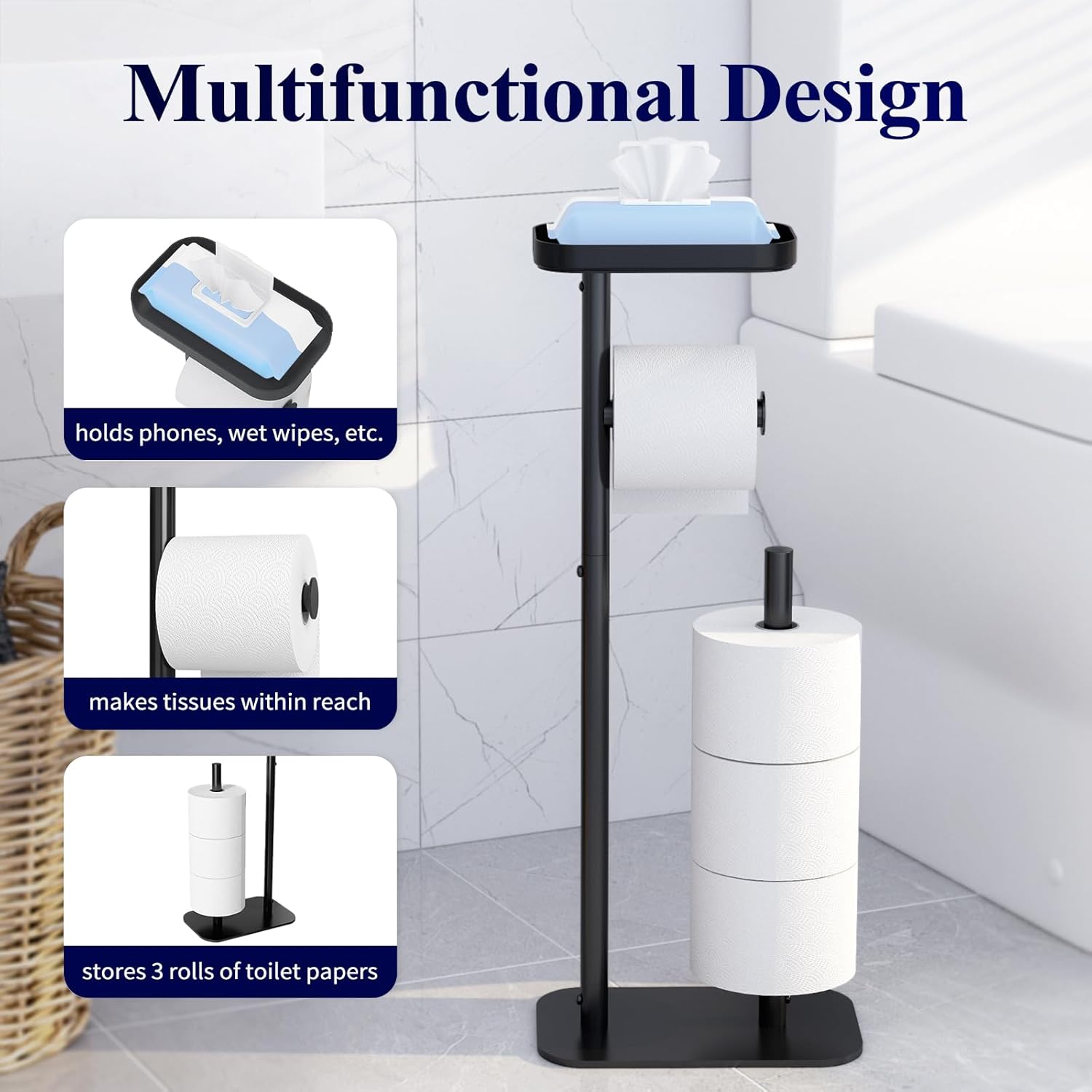 Kitsure Toilet Paper Holder Stand
