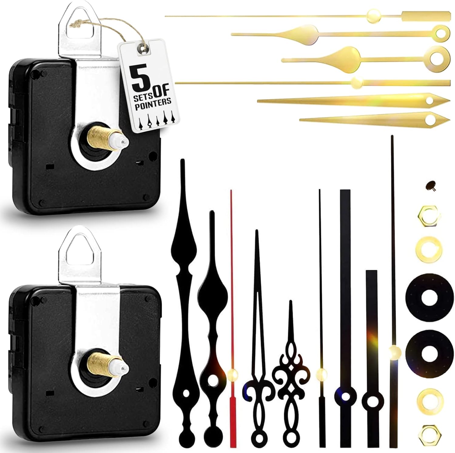 2-Piece Replacement Clock Mechanism Kit No Battery