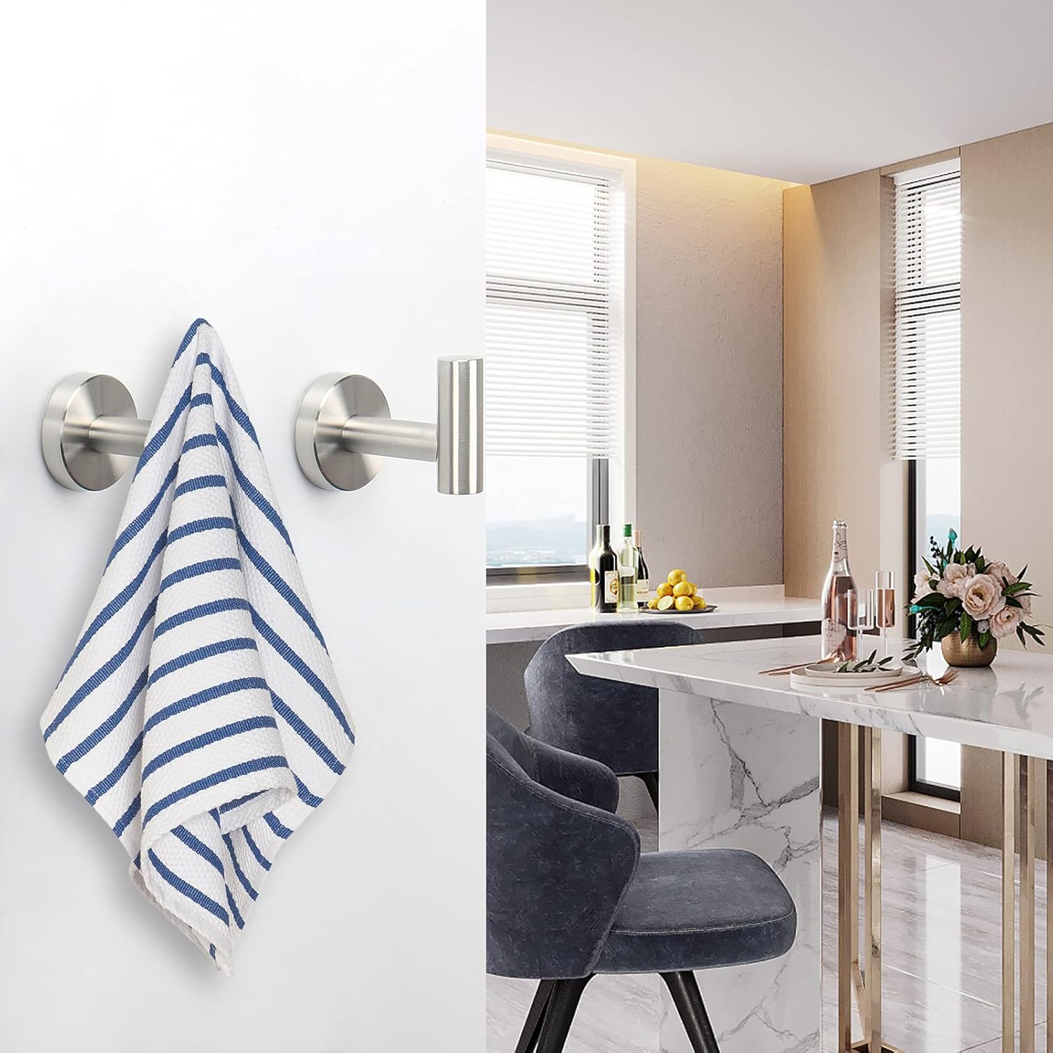 Versatile and Durable Towel Hook Set