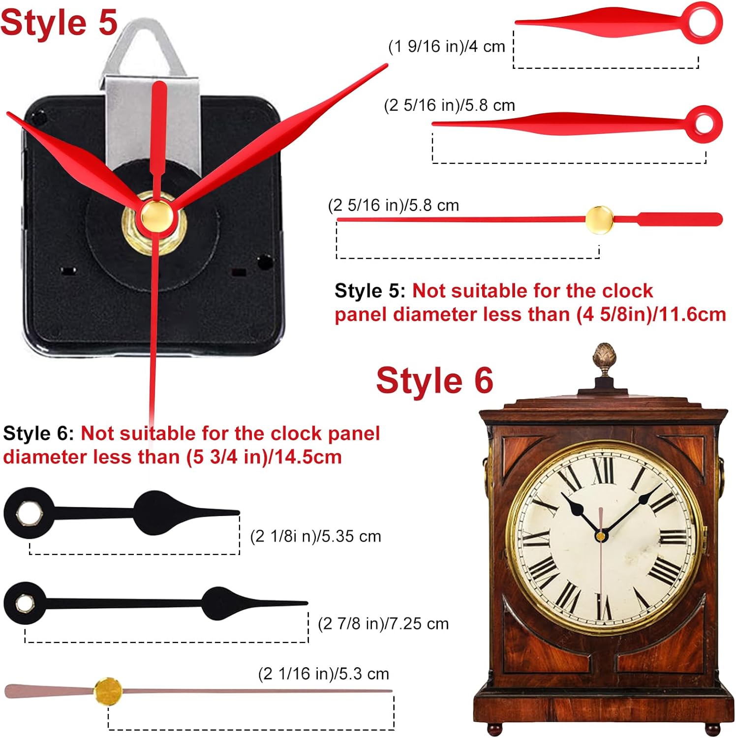EMOOM 3-Piece Silent Clock Mechanism Kit