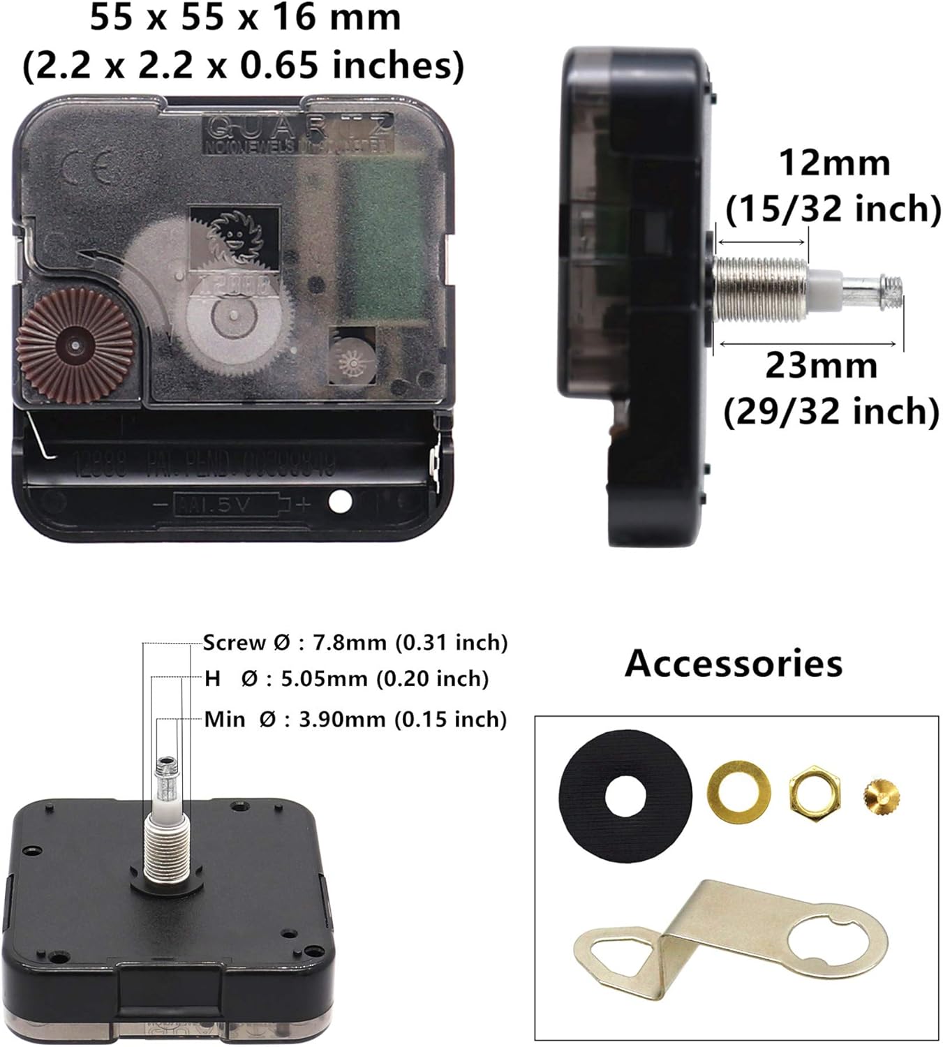 High Torque Long Shaft Clock Movement