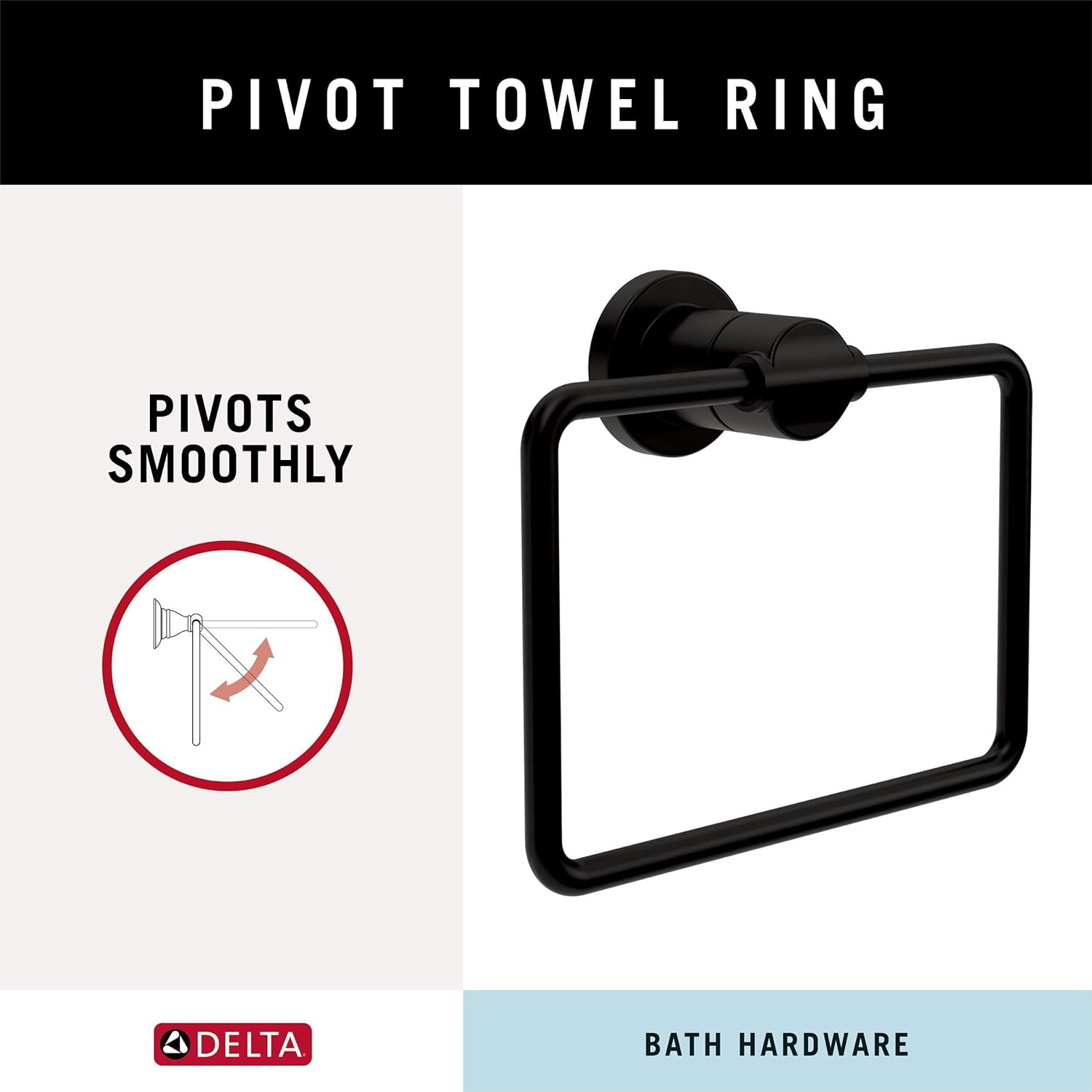 Delta Nicoli Bath Towel Holder Matte Black